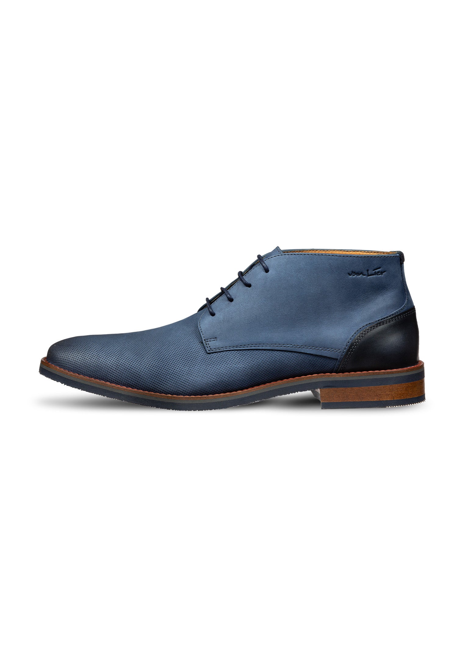 Blue nubuck Amalfi mid-top lace-up shoe