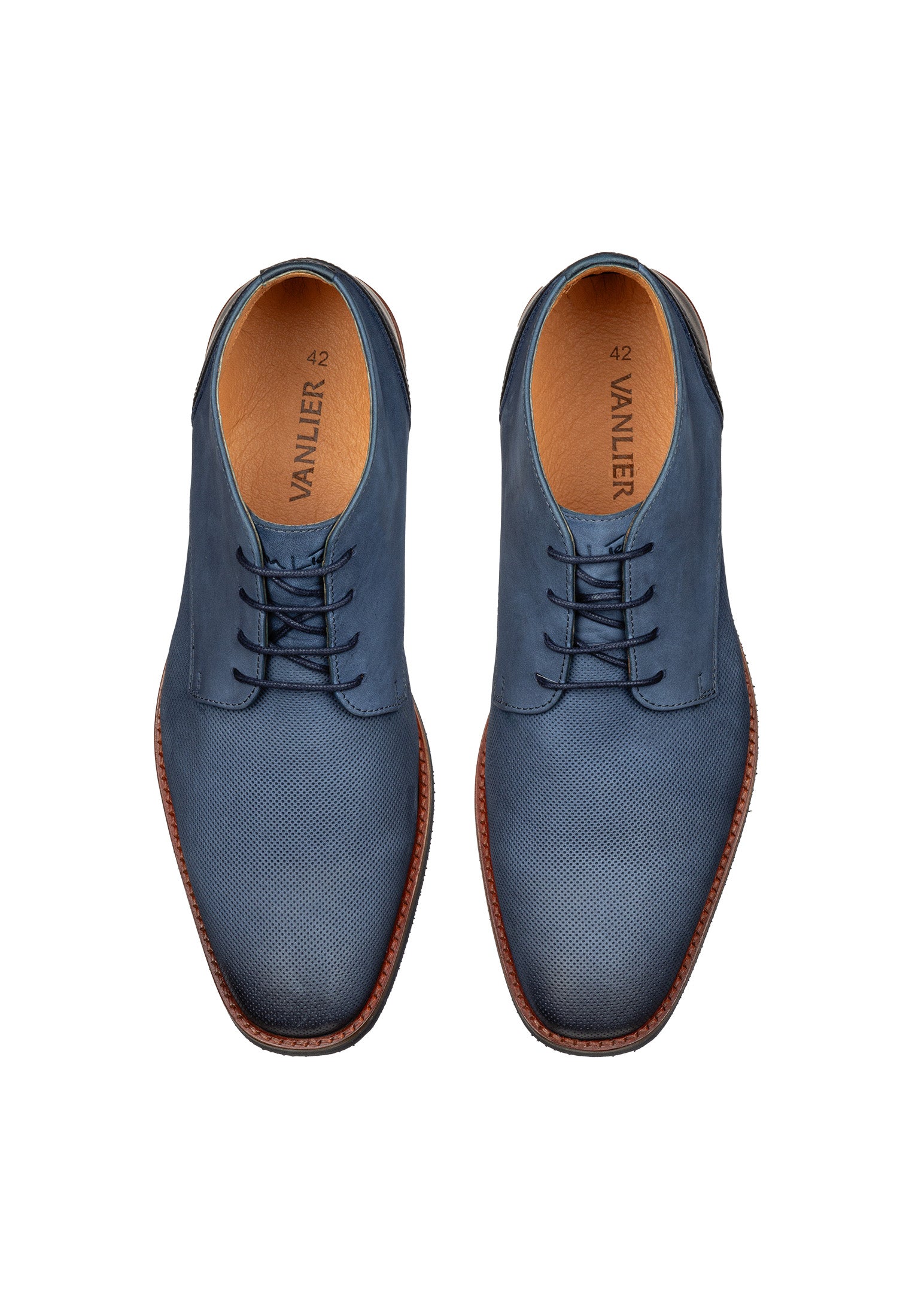 Blue nubuck Amalfi mid-top lace-up shoe