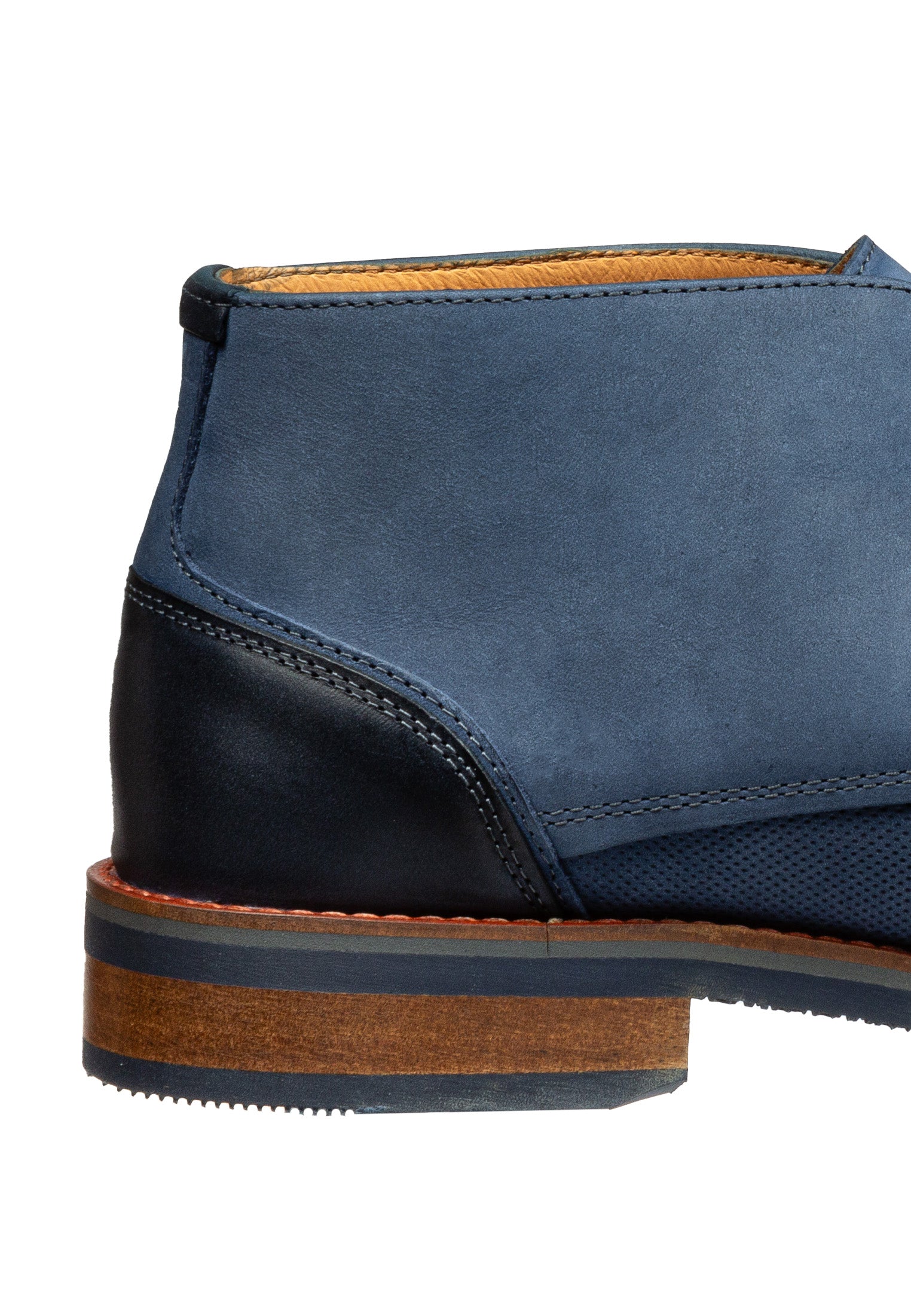 Blue nubuck Amalfi mid-top lace-up shoe