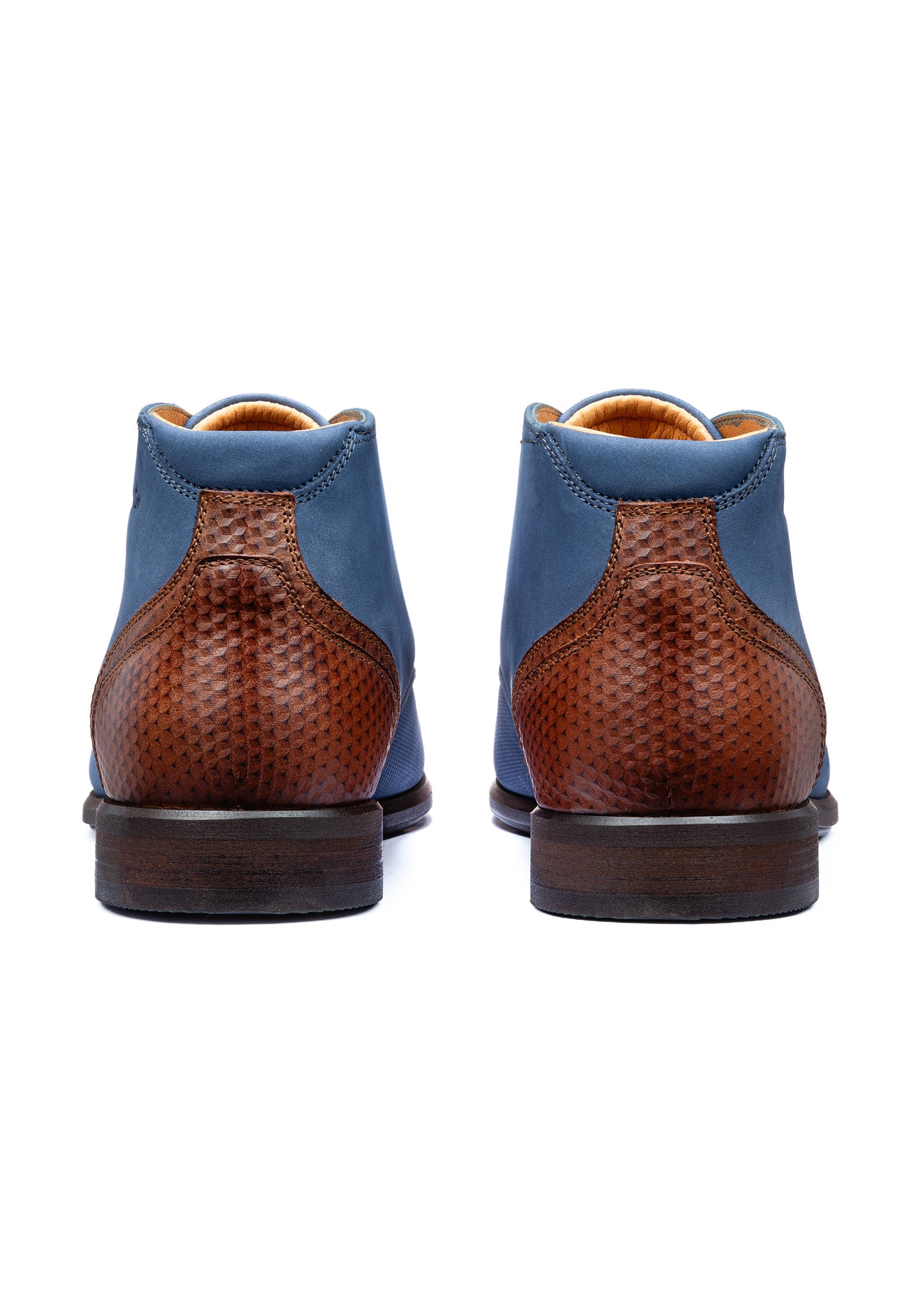 Blauw nubuck Erasmo halfhoge veterschoen