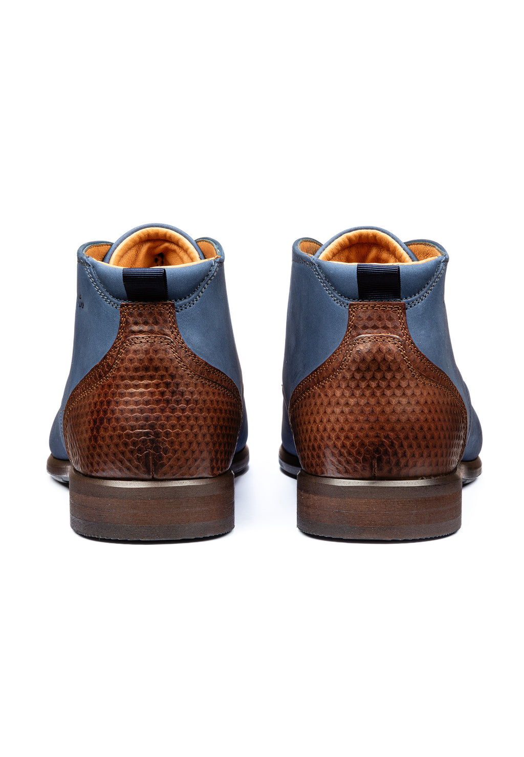 Blauw nubuck Erasmo halfhoge veterschoen