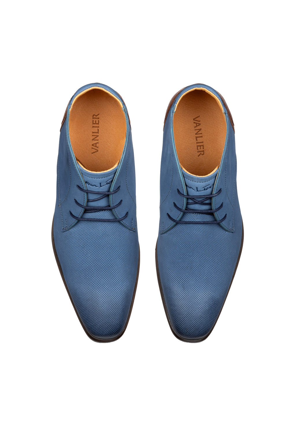 Blauw nubuck Erasmo halfhoge veterschoen
