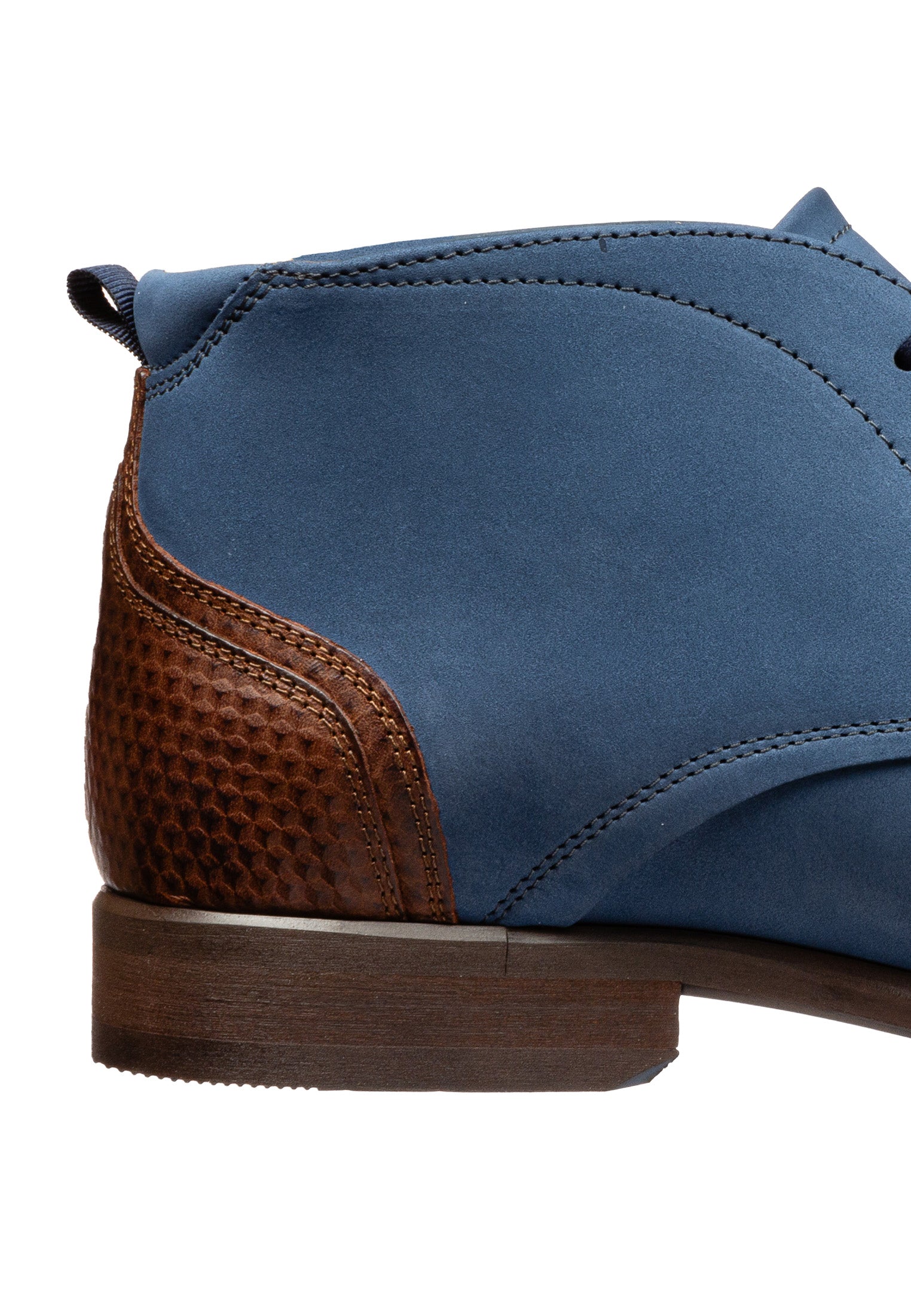Blauw nubuck Erasmo halfhoge veterschoen