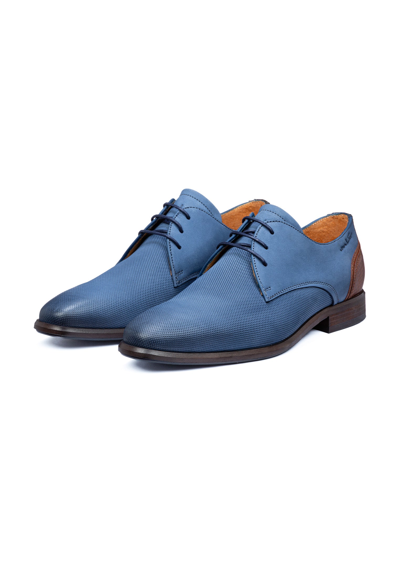 Navy blauw nubuck Erasmo veterschoen