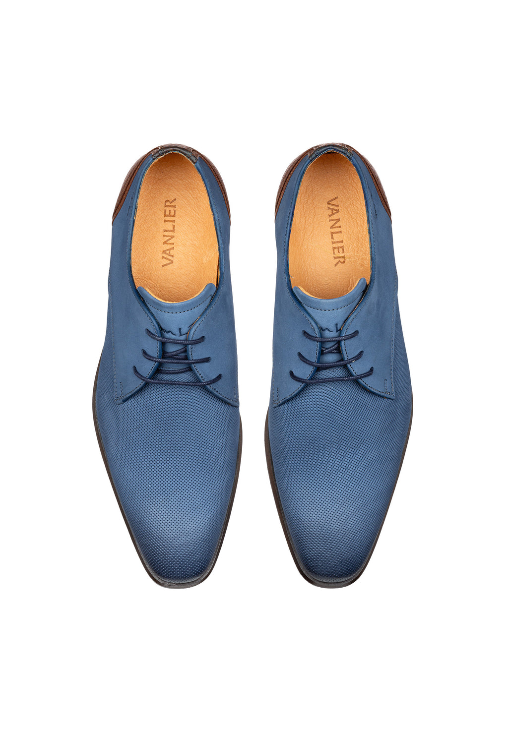 Navy blauw nubuck Erasmo veterschoen