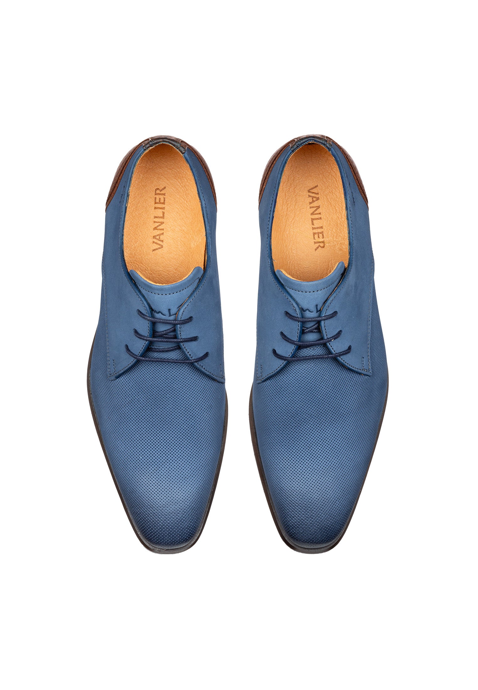 Navy blauw nubuck Erasmo veterschoen