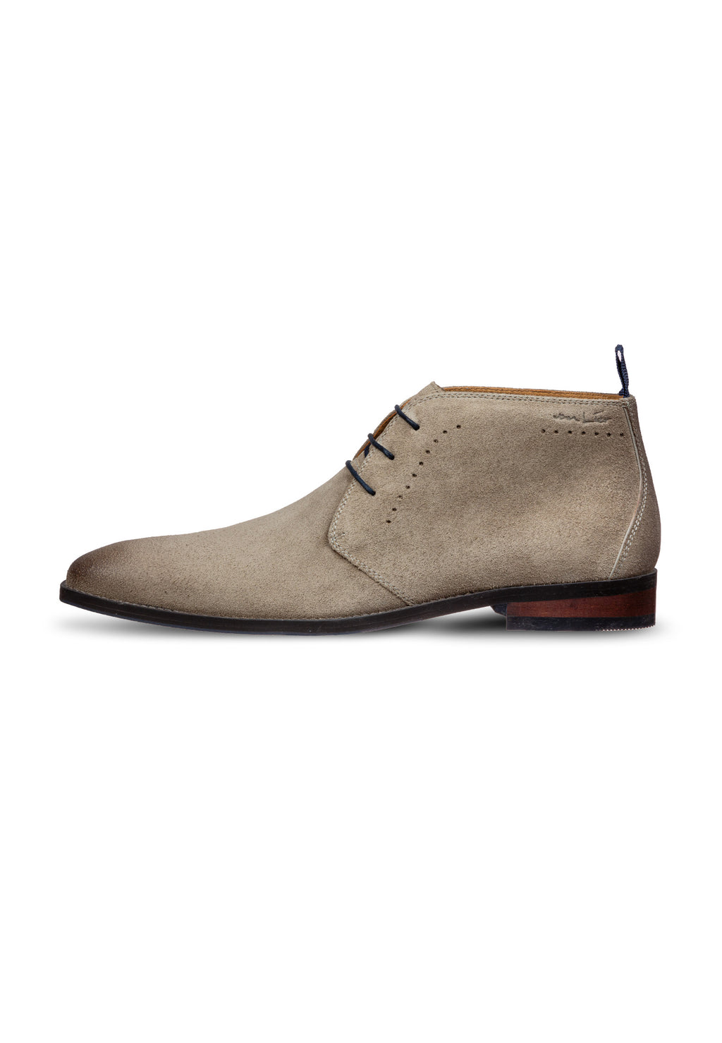 Taupe suede Bregenz mid-top lace-up shoe