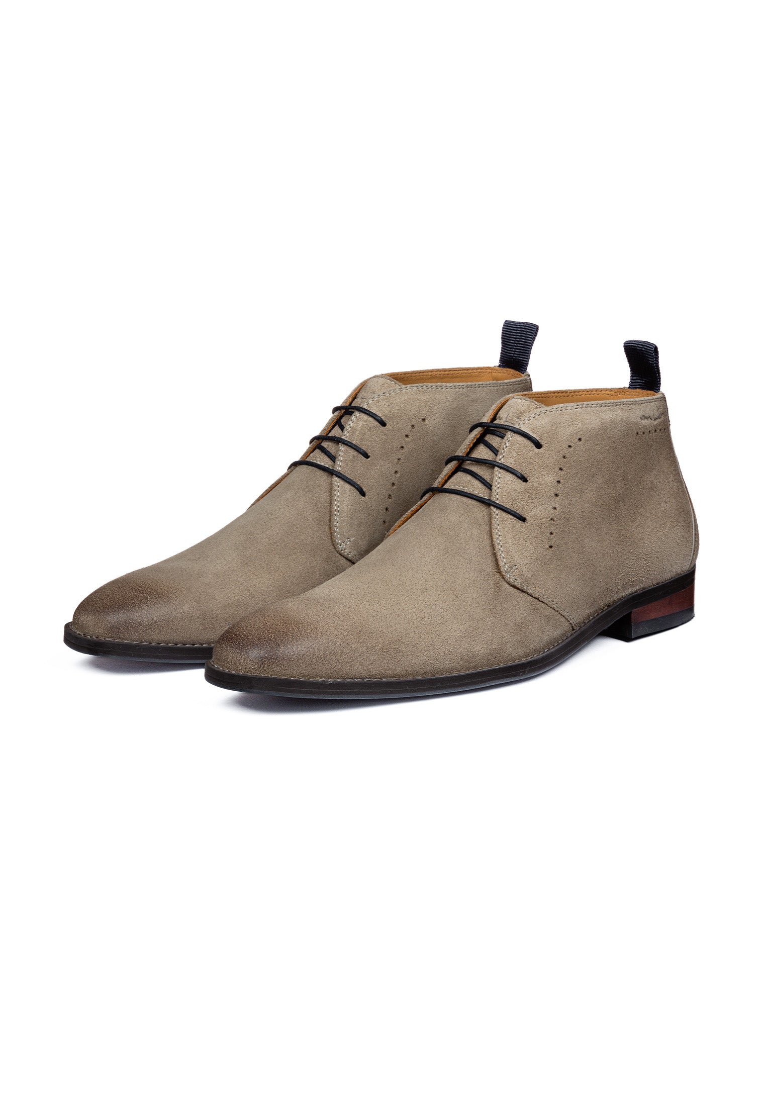 Taupe suede Bregenz mid-top lace-up shoe