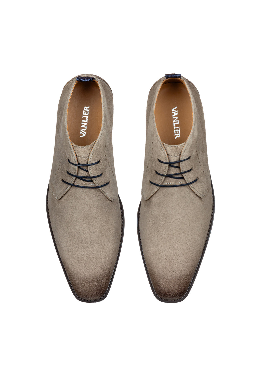 Taupe suede Bregenz mid-top lace-up shoe