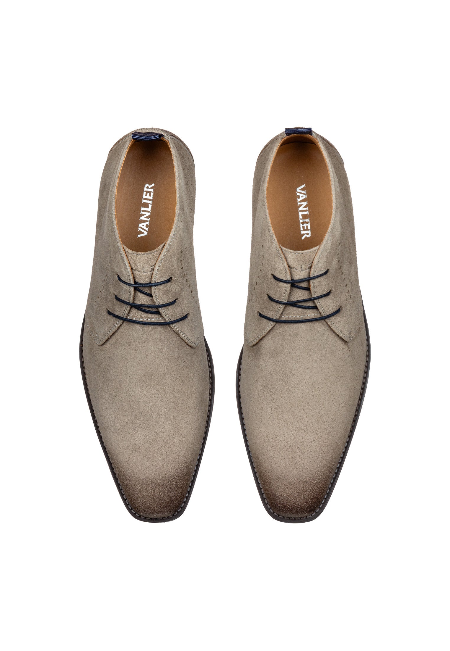 Taupe suede Bregenz mid-top lace-up shoe