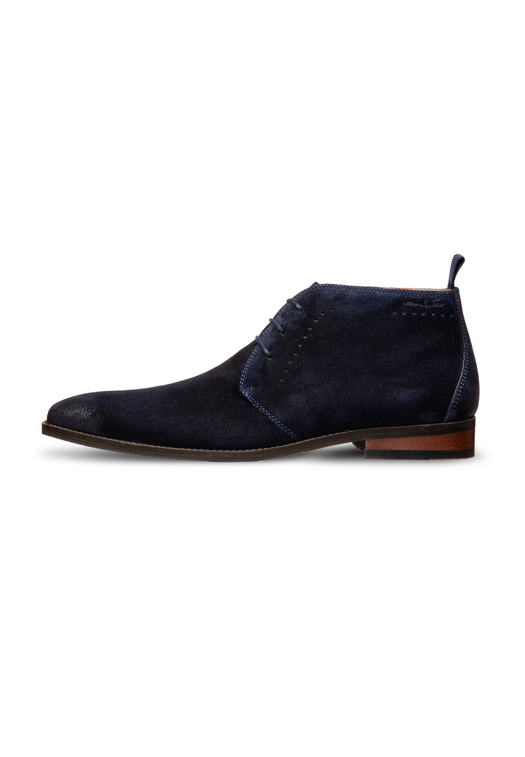 Navy suede Bregenz mid-top lace-up shoe