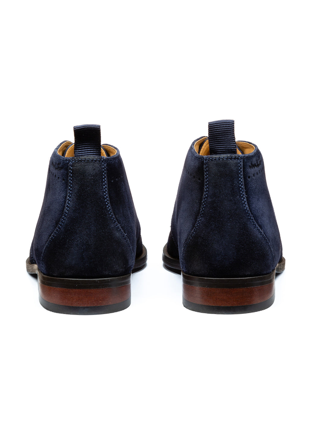 Navy suede Bregenz mid-top lace-up shoe