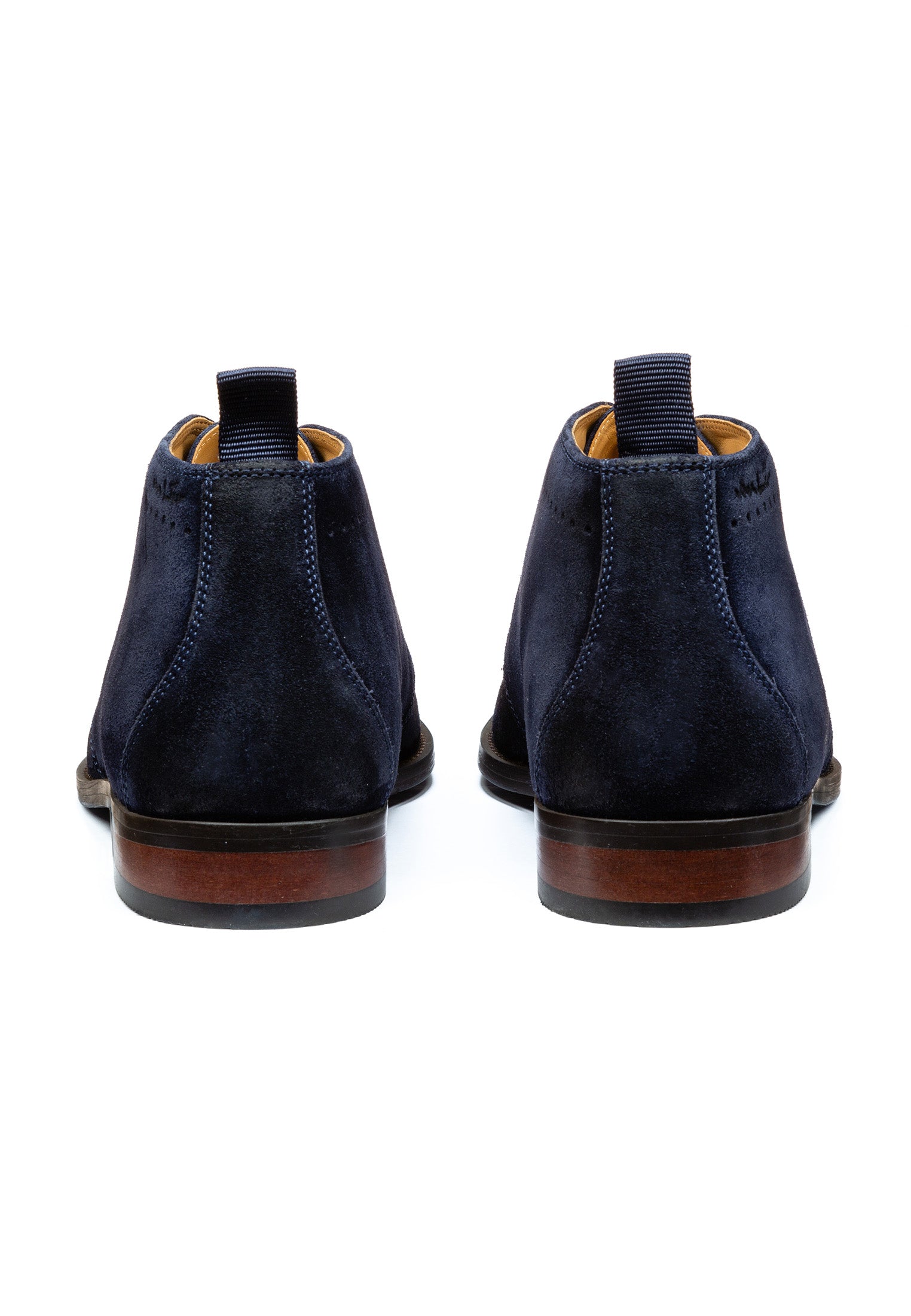 Navy suede Bregenz mid-top lace-up shoe