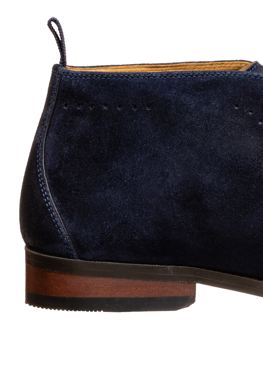 Navy suede Bregenz mid-top lace-up shoe