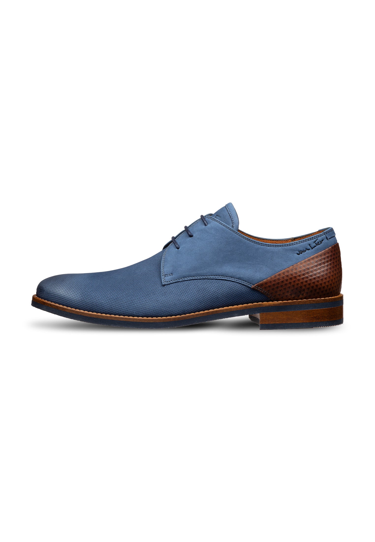 Blauw nubuck Sabinus veterschoen