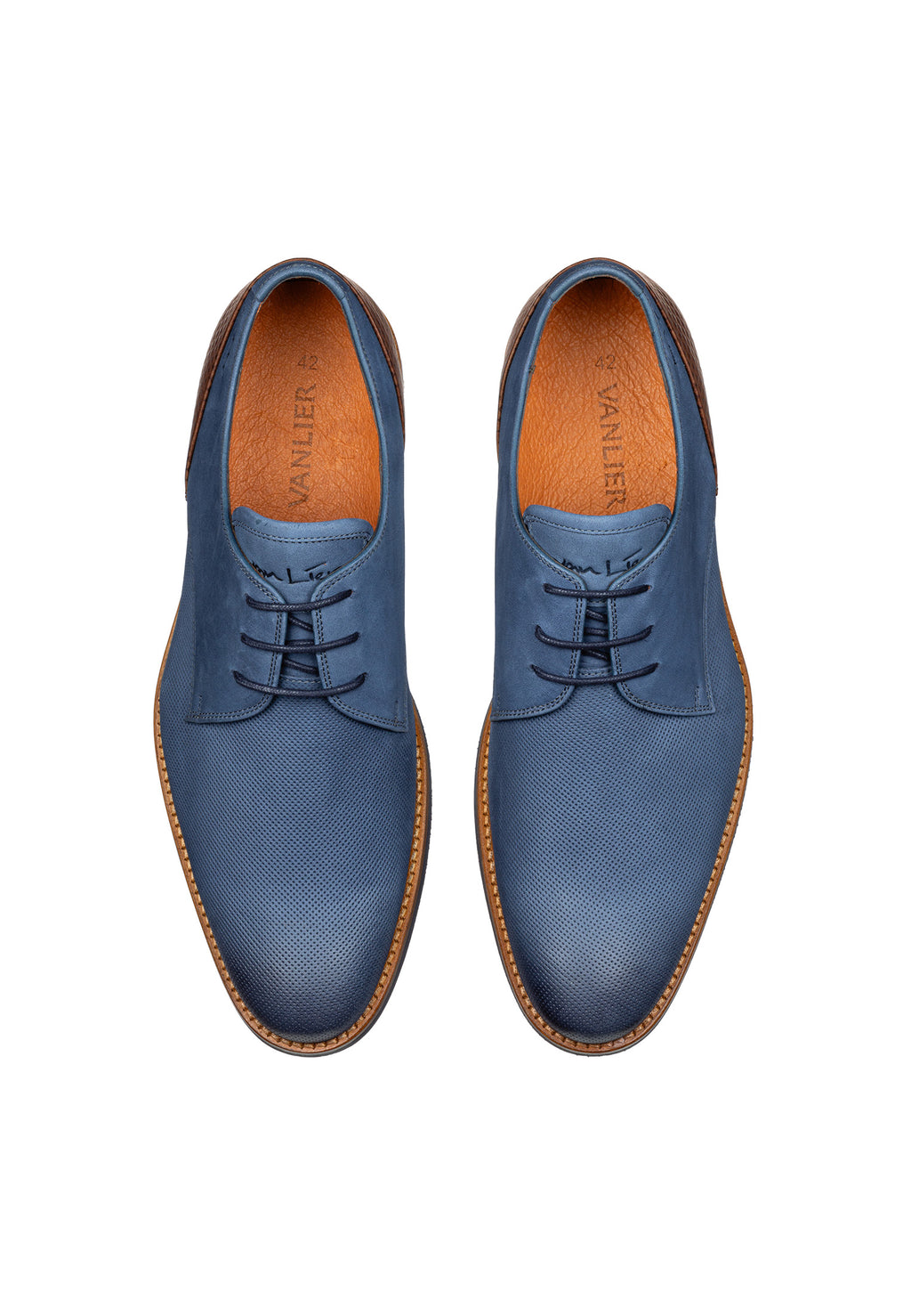 Blauw nubuck Sabinus veterschoen