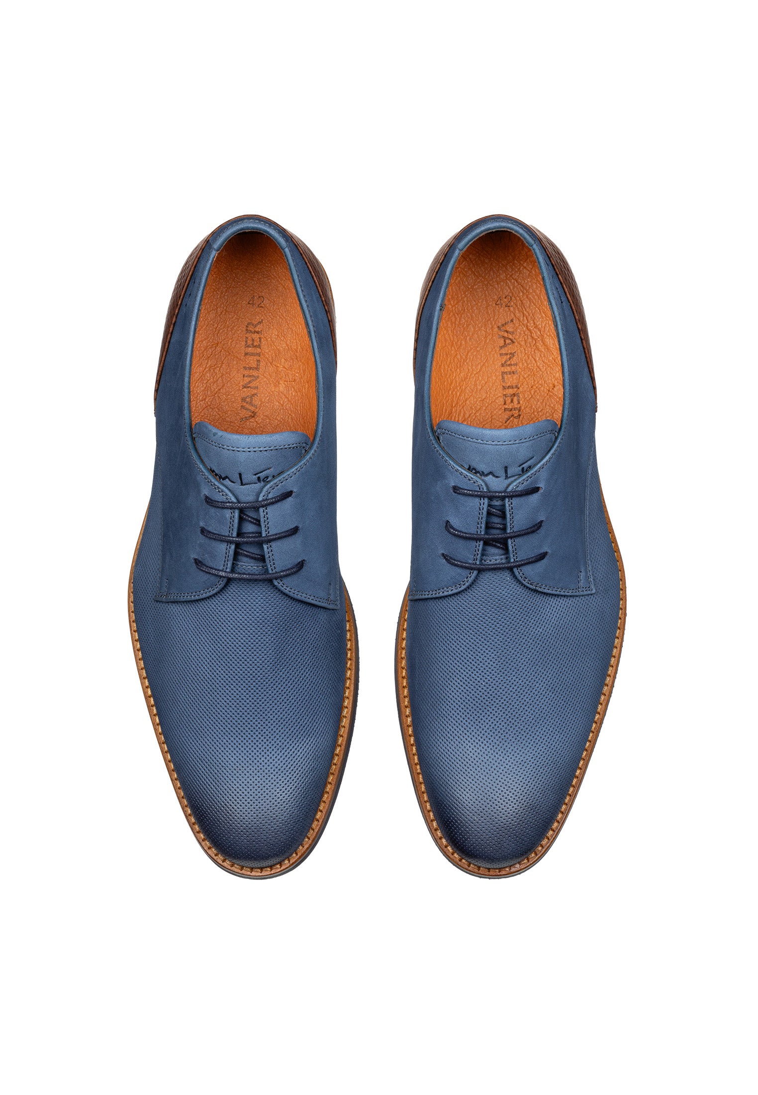 Blauw nubuck Sabinus veterschoen