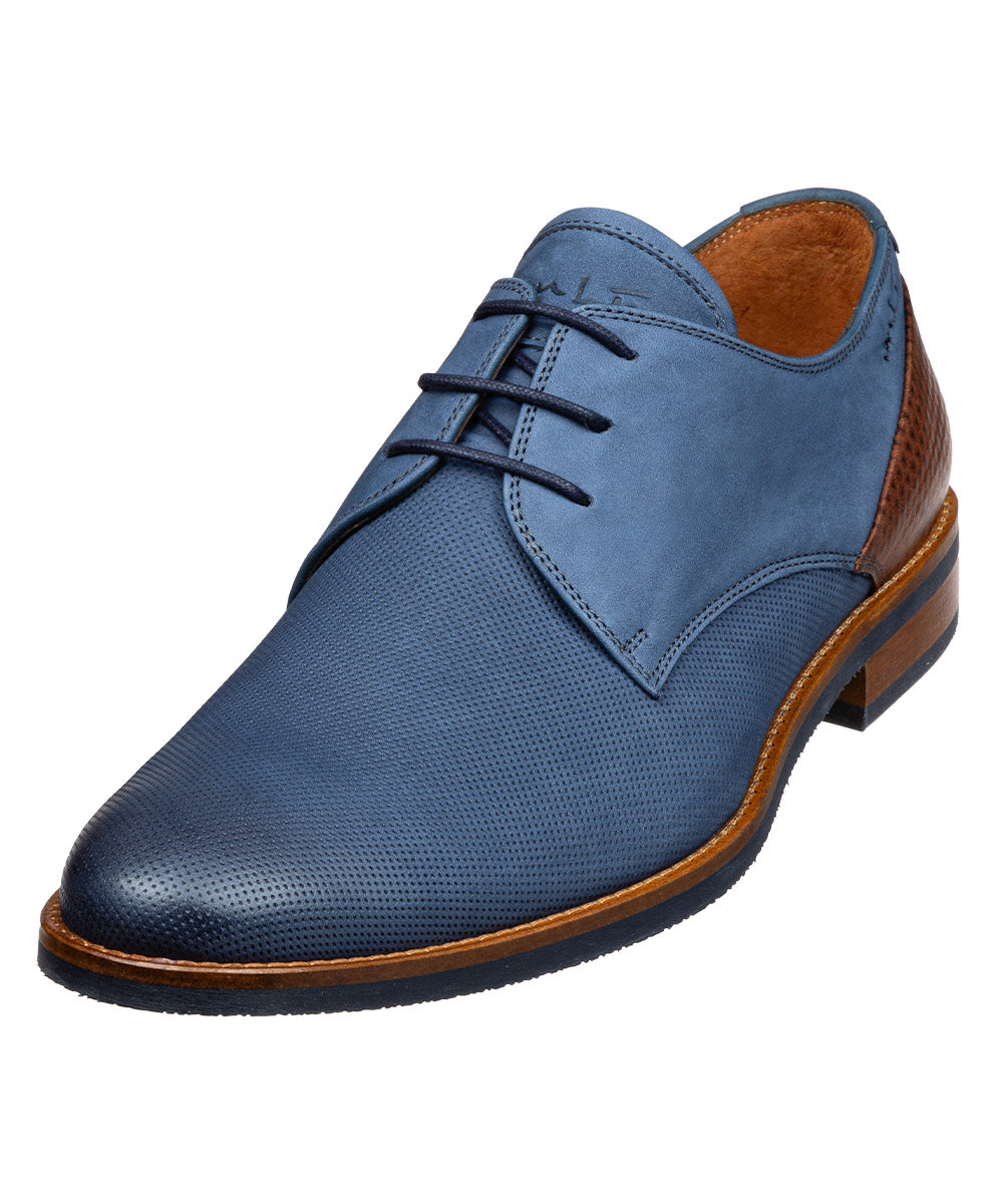 Blauw nubuck Sabinus veterschoen