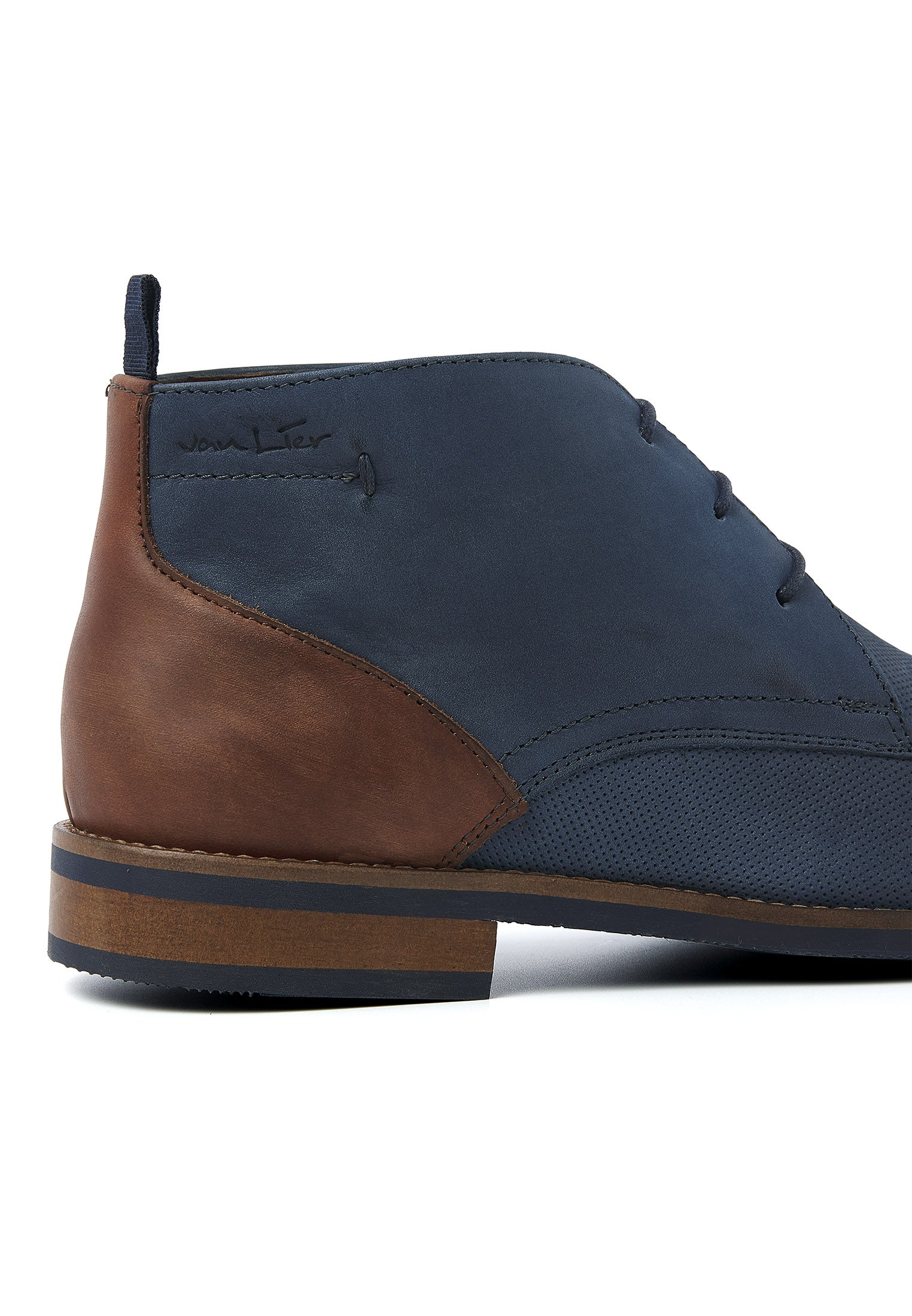 Blauw nubuck Sabinus halfhoge veterschoen