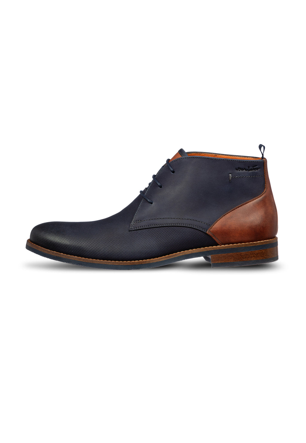 Blauw nubuck Sabinus halfhoge veterschoen
