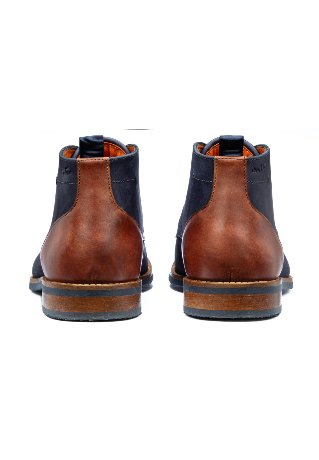 Blauw nubuck Sabinus halfhoge veterschoen