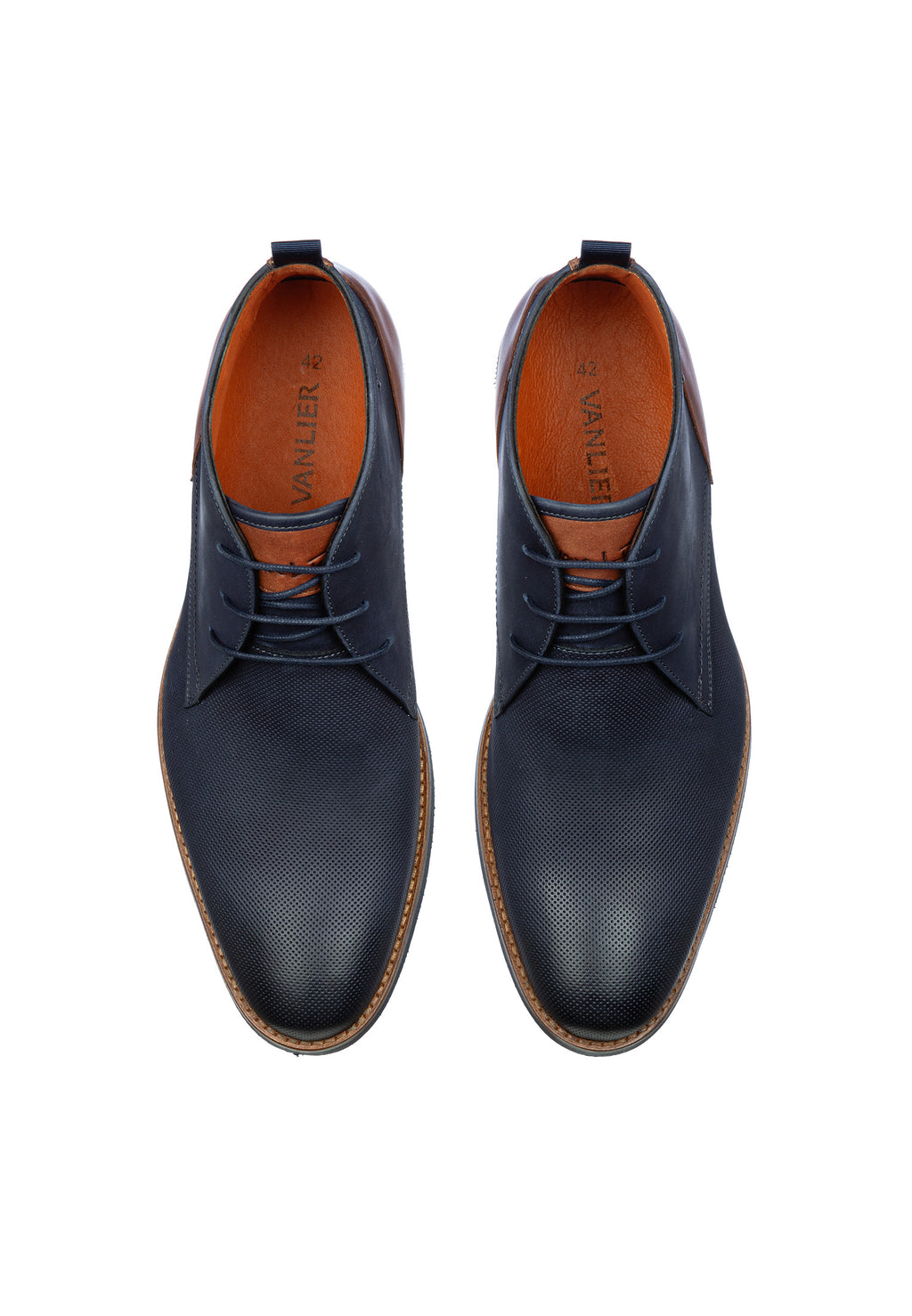 Blauw nubuck Sabinus halfhoge veterschoen