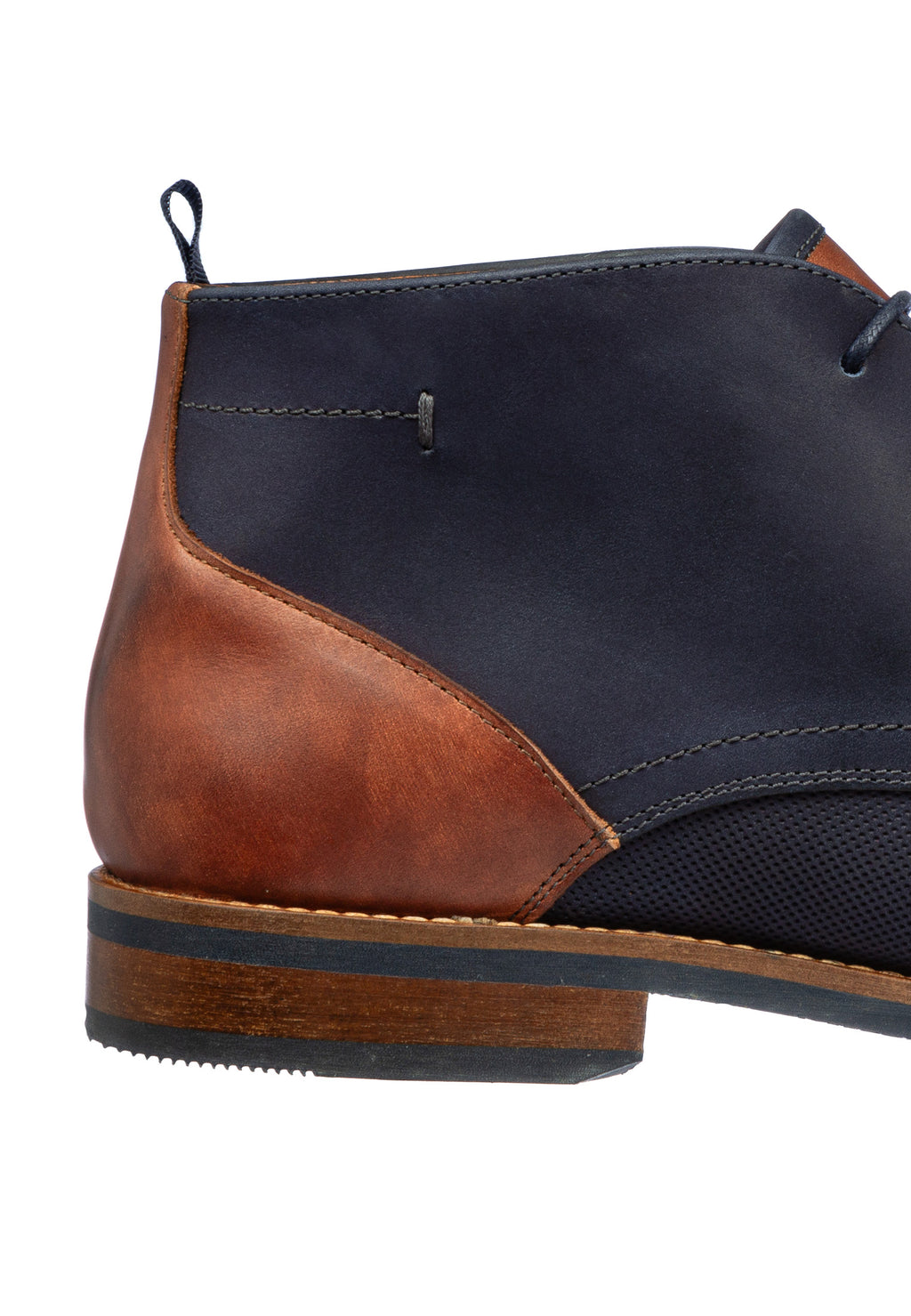 Blauw nubuck Sabinus halfhoge veterschoen