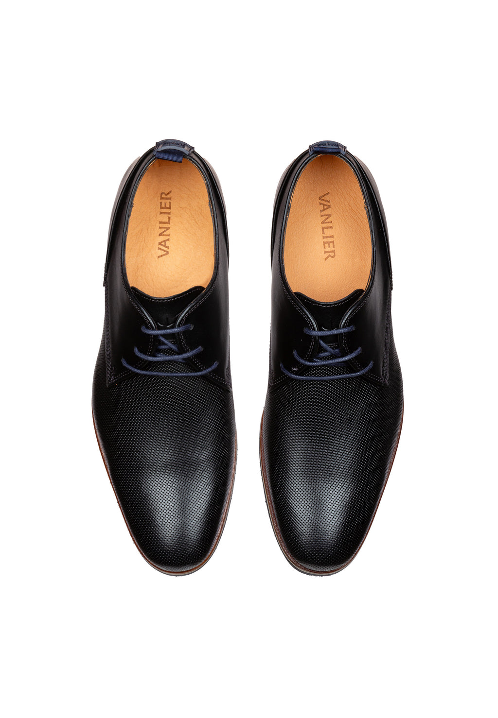 Zwart gladleren Sabinus veterschoen