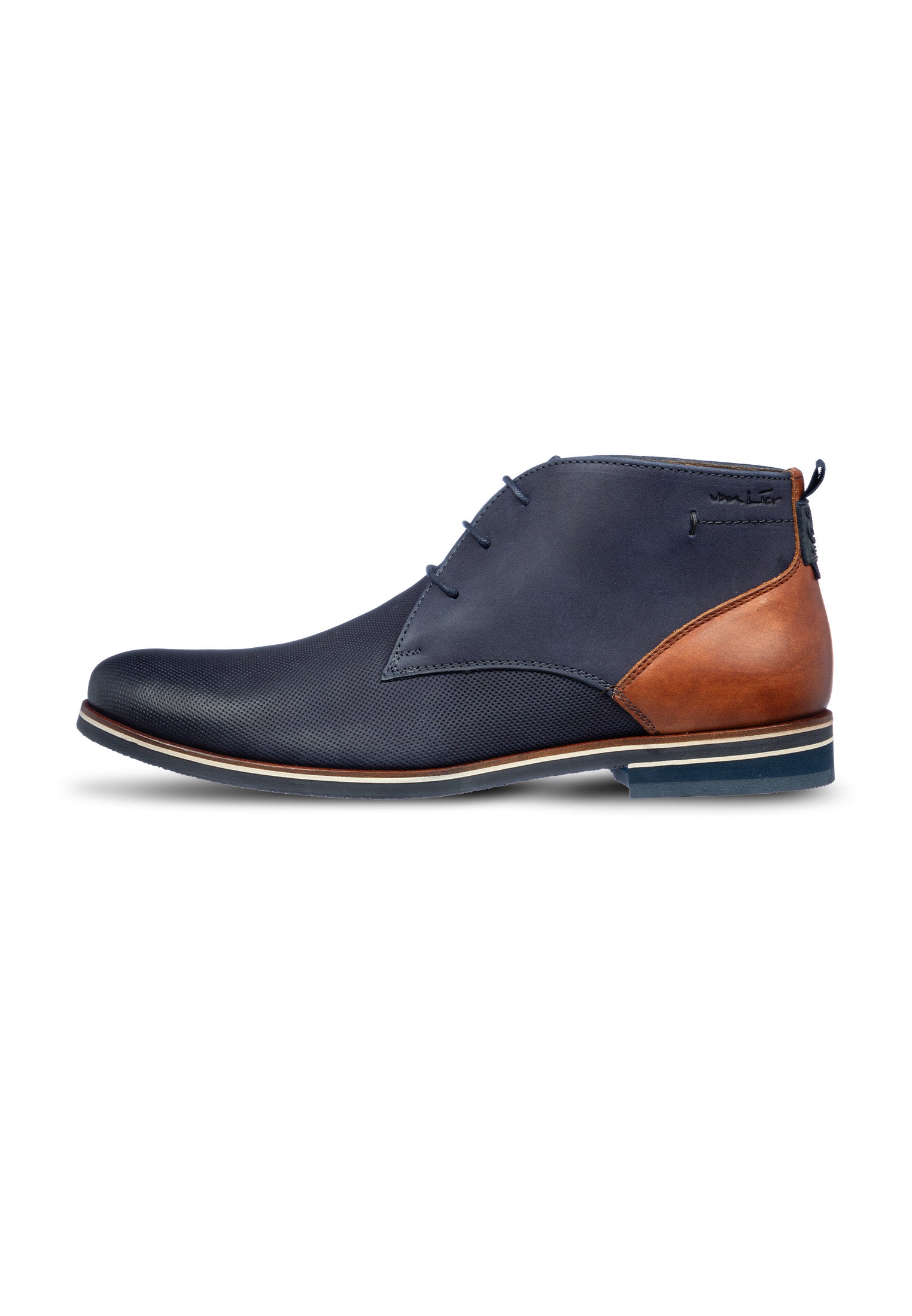 Navy nubuck Sabinus halfhoge veterschoen