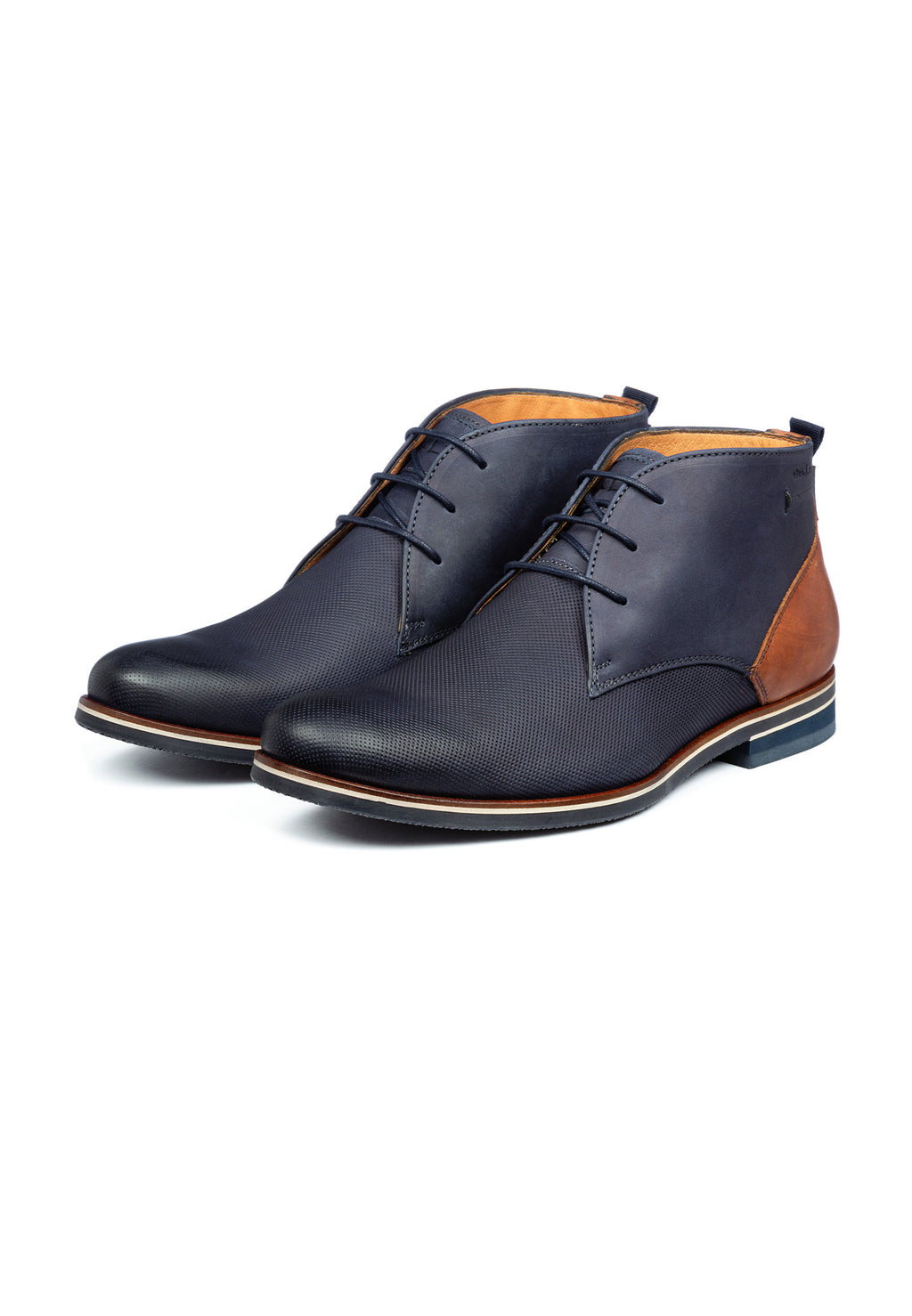 Navy nubuck Sabinus halfhoge veterschoen