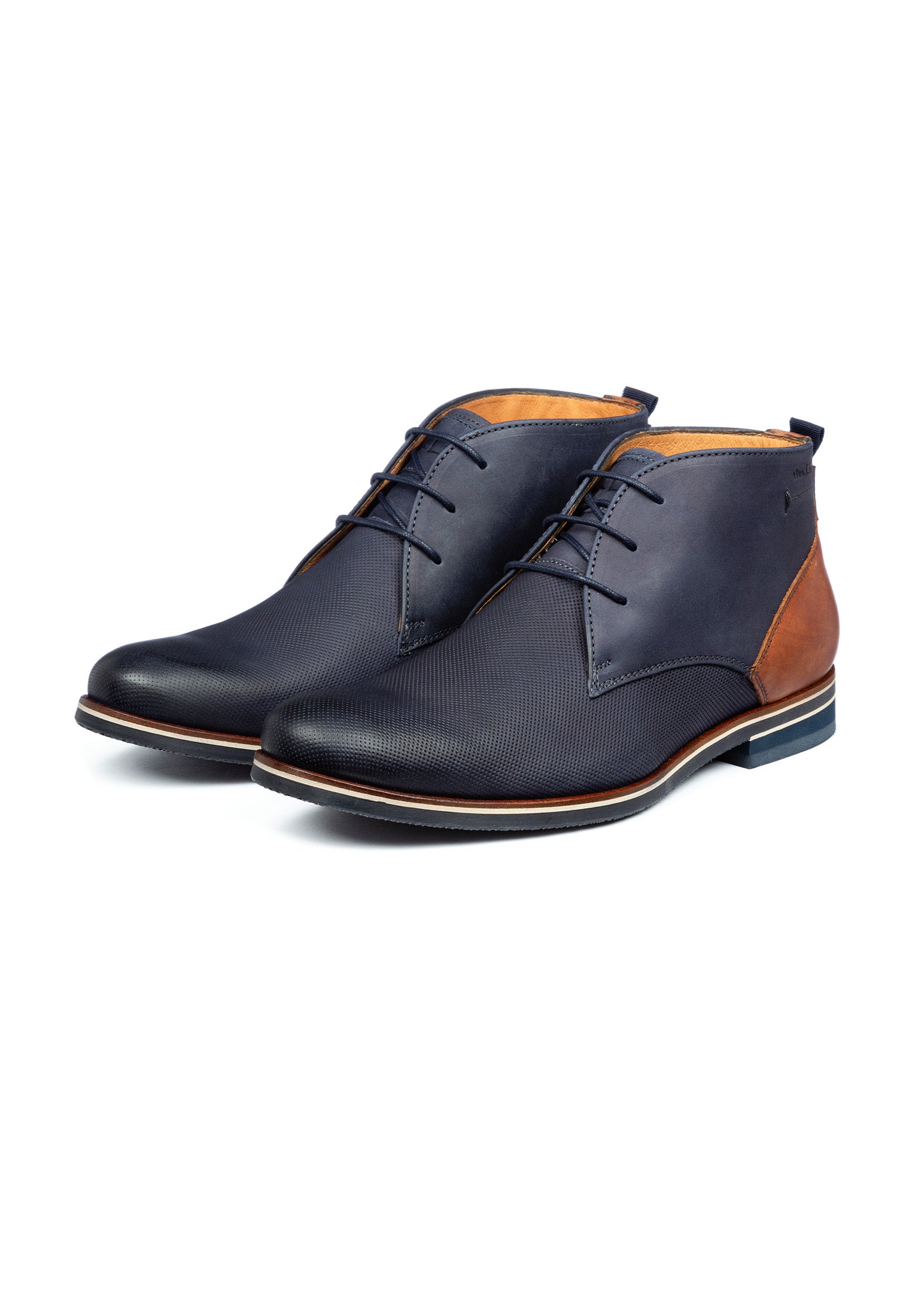 Navy nubuck Sabinus halfhoge veterschoen