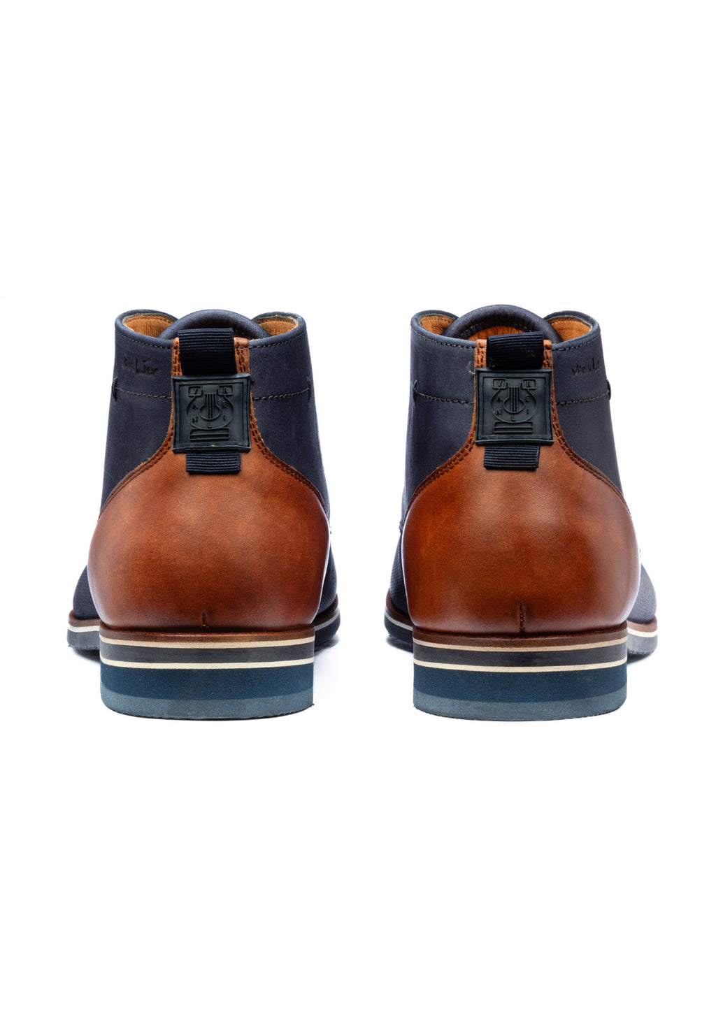 Navy nubuck Sabinus halfhoge veterschoen