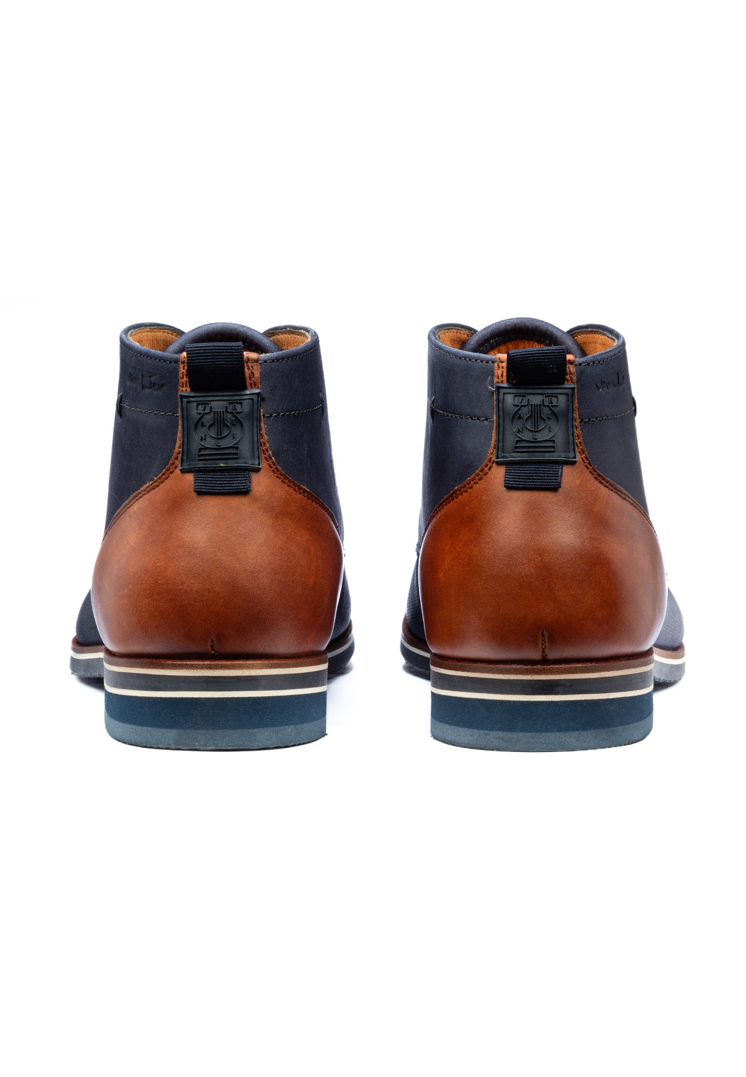 Navy nubuck Sabinus halfhoge veterschoen