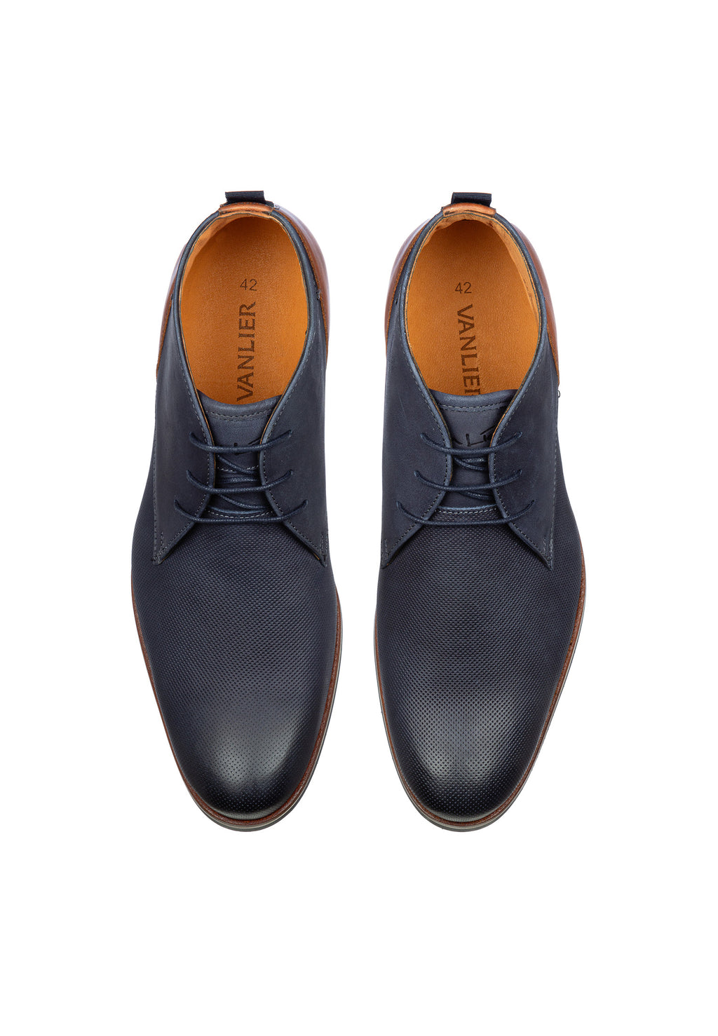 Navy nubuck Sabinus halfhoge veterschoen