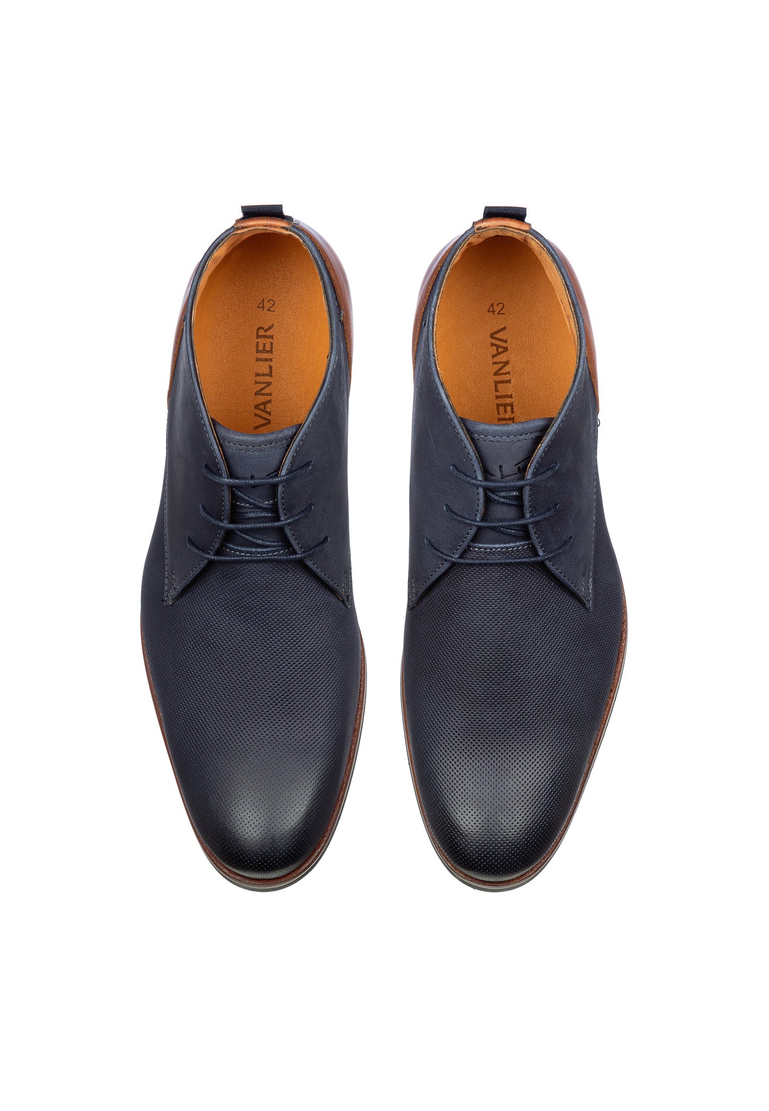 Navy nubuck Sabinus halfhoge veterschoen