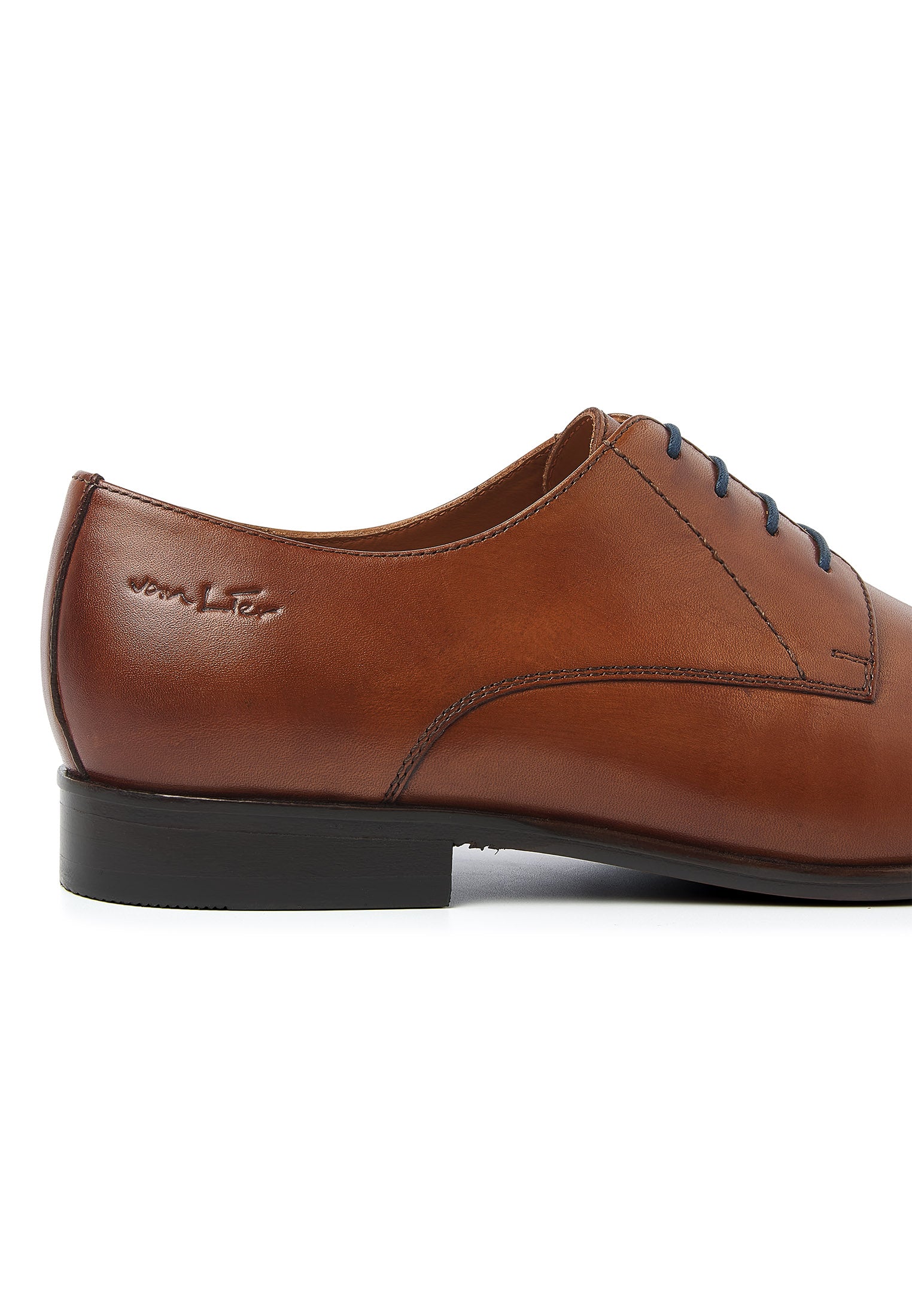 Cognac gladleren Egeus veterschoen