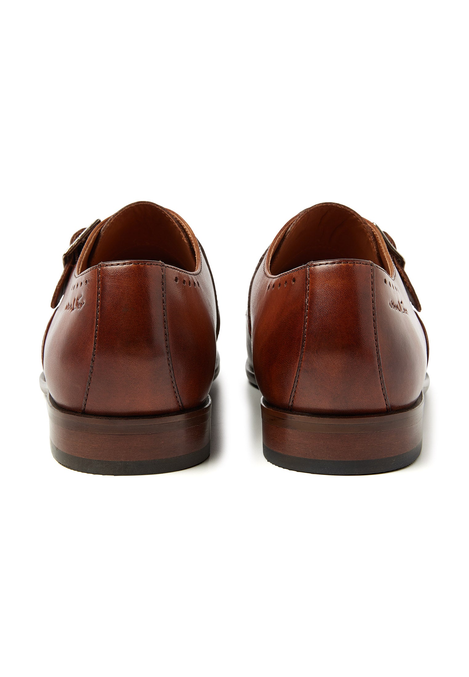 Cognac gladleren Egeus gespschoen