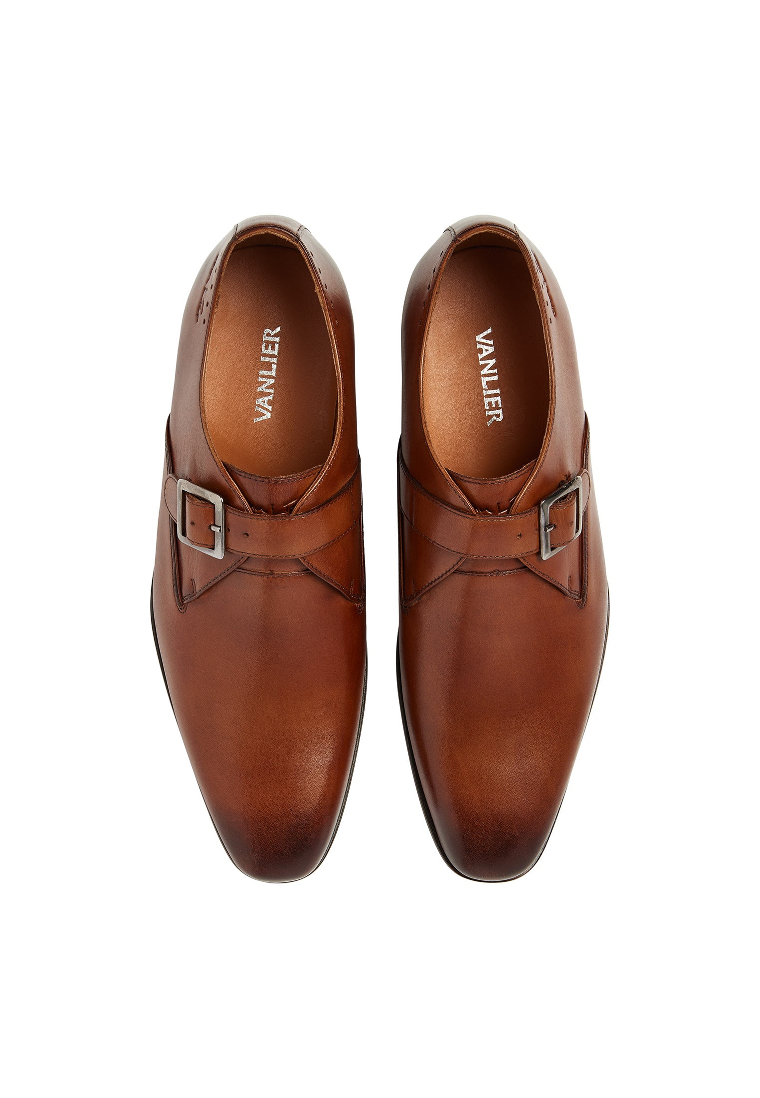 Cognac gladleren Egeus gespschoen