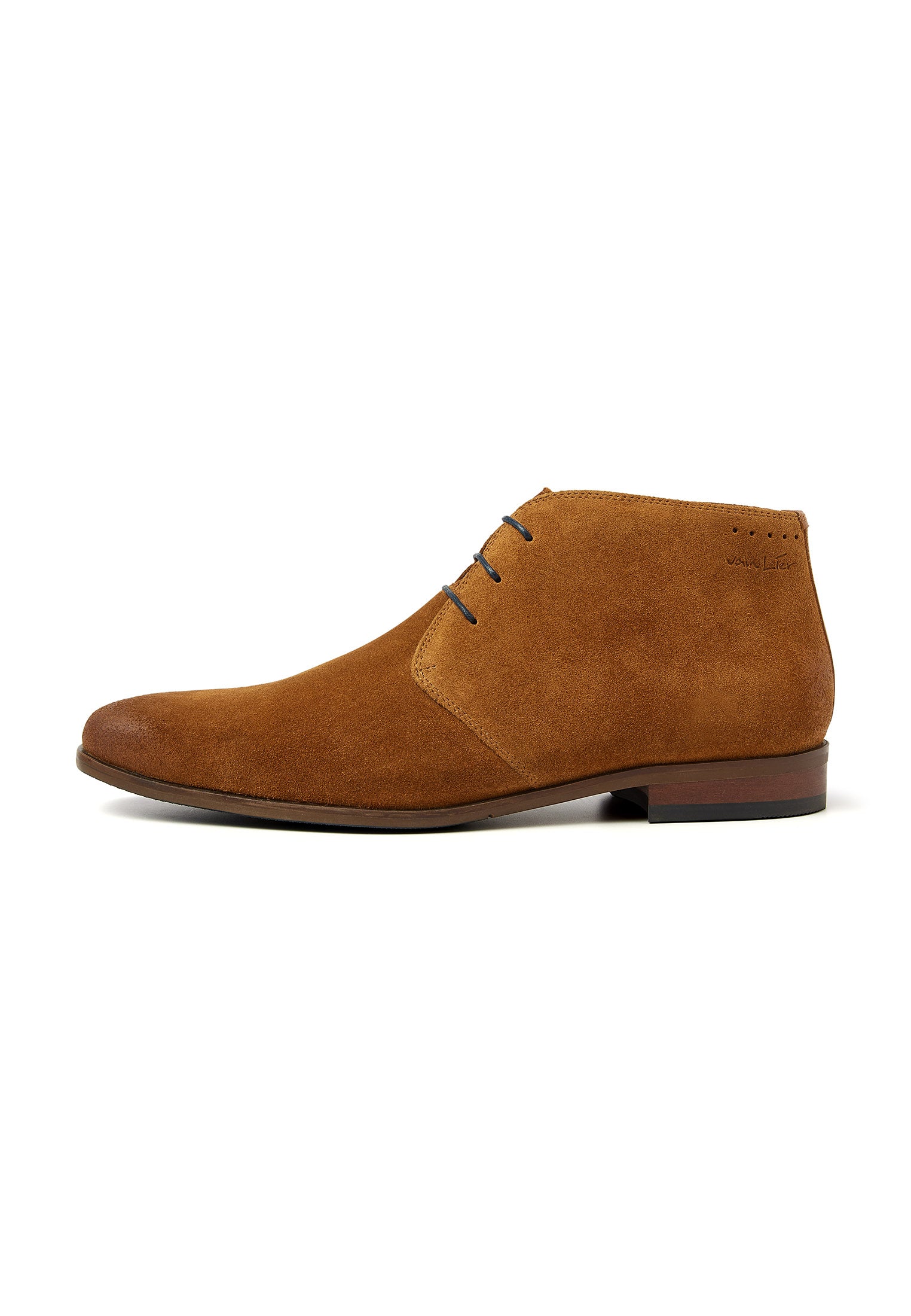 Cognac suede Egeus mid-top lace-up shoe