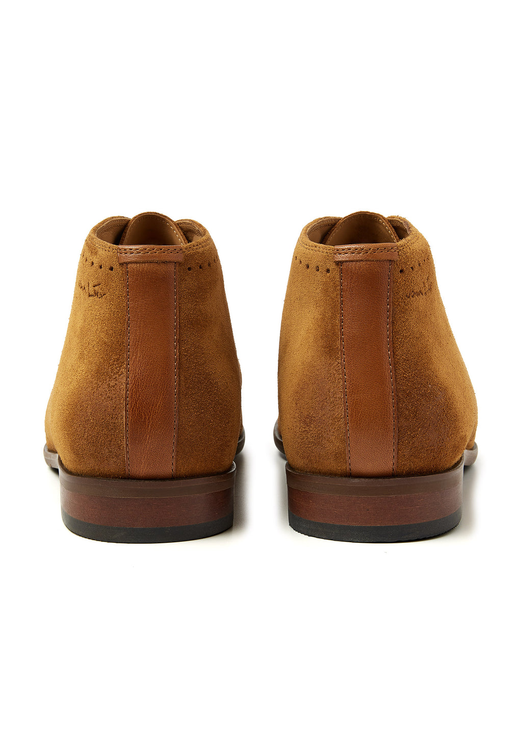 Cognac suede Egeus mid-top lace-up shoe