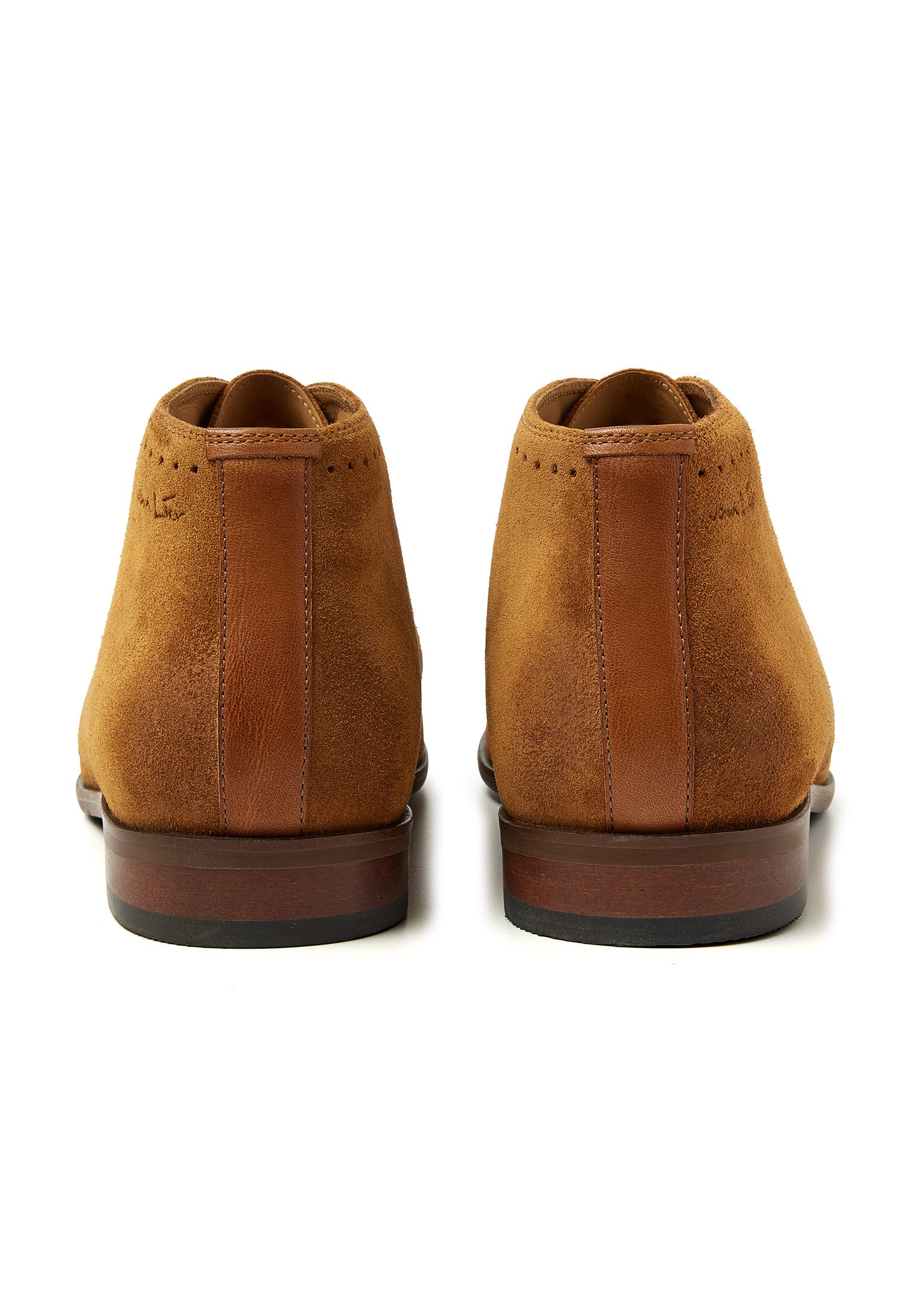 Cognac suede Egeus mid-top lace-up shoe
