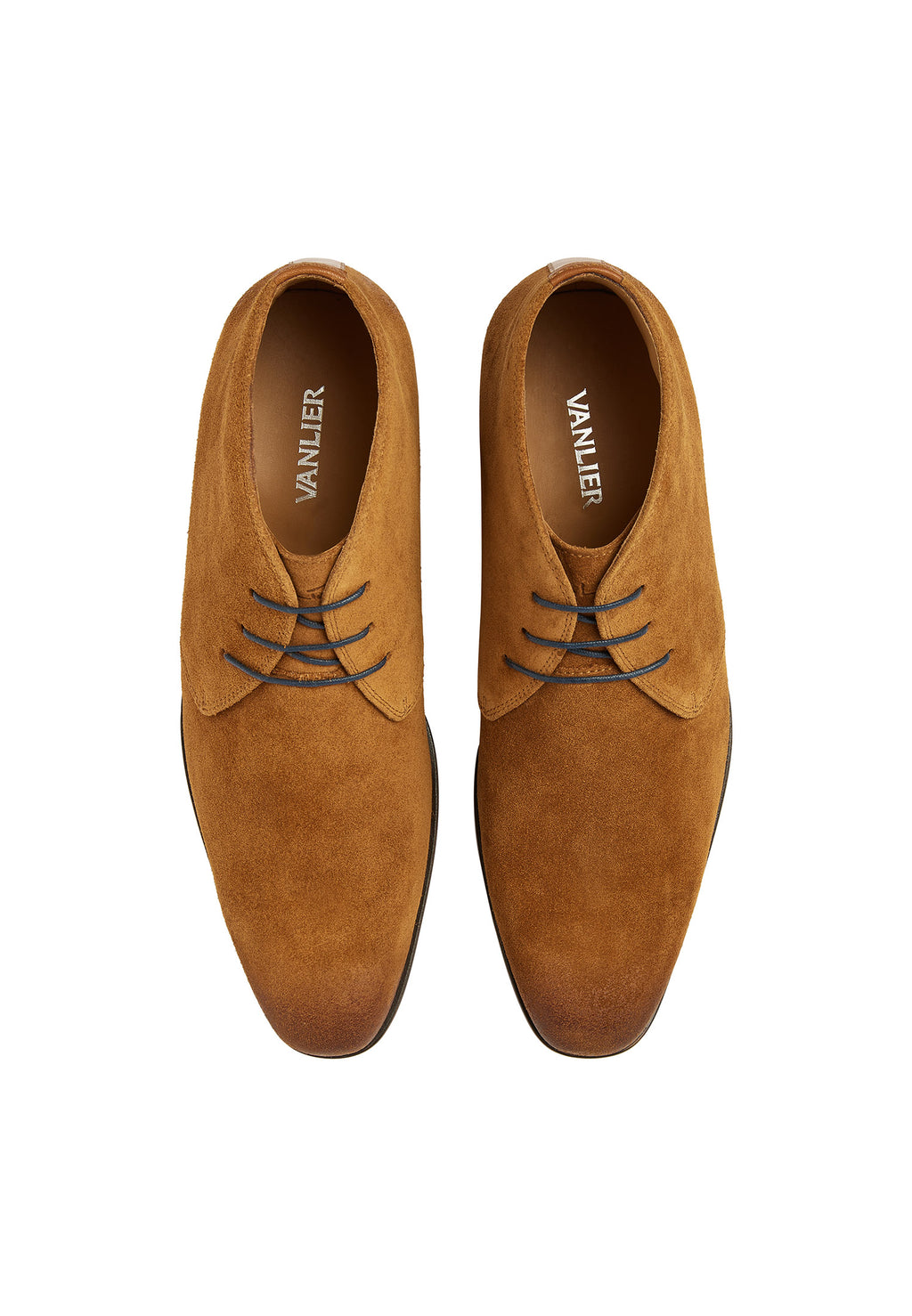 Cognac suede Egeus mid-top lace-up shoe