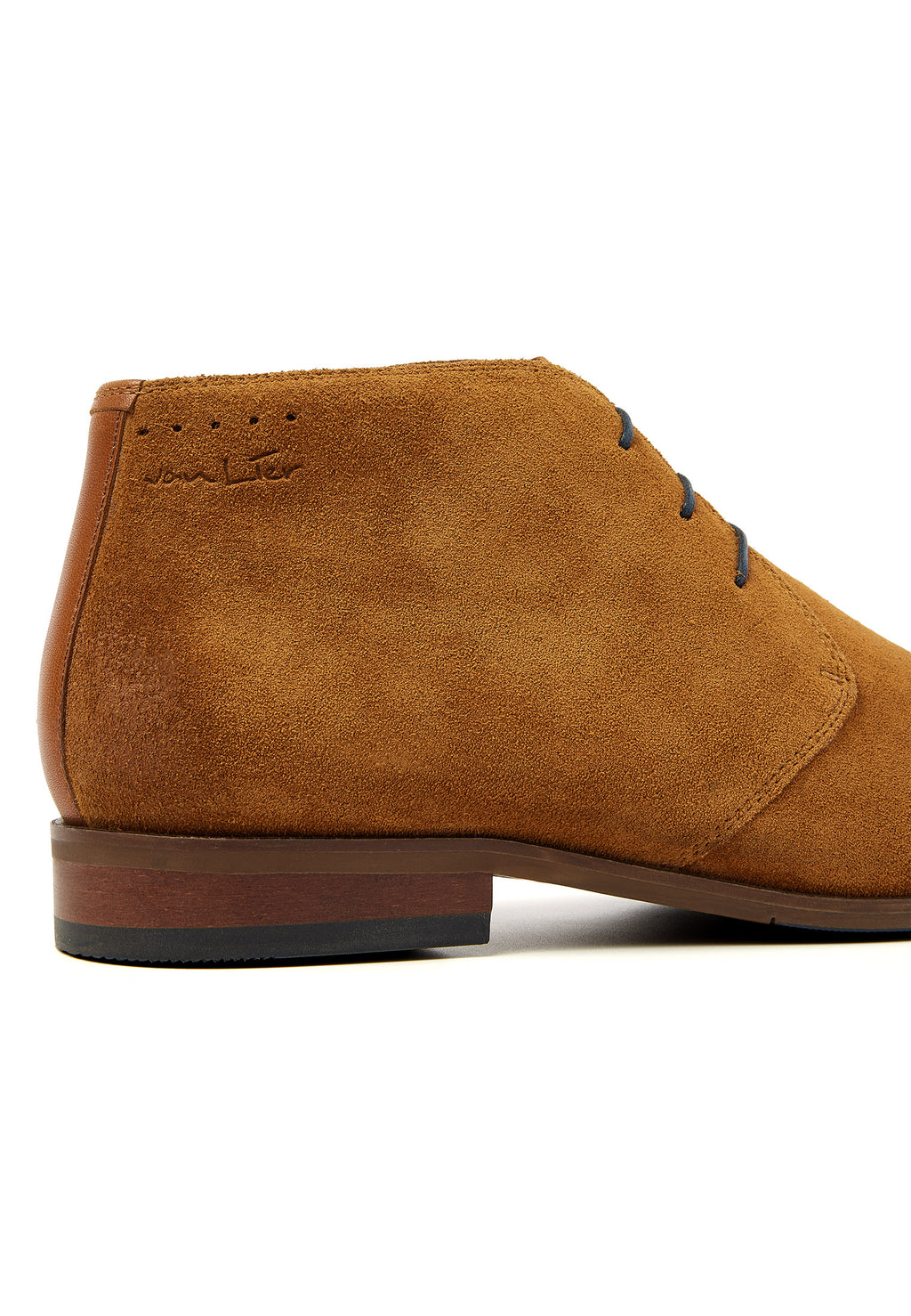 Cognac suede Egeus mid-top lace-up shoe