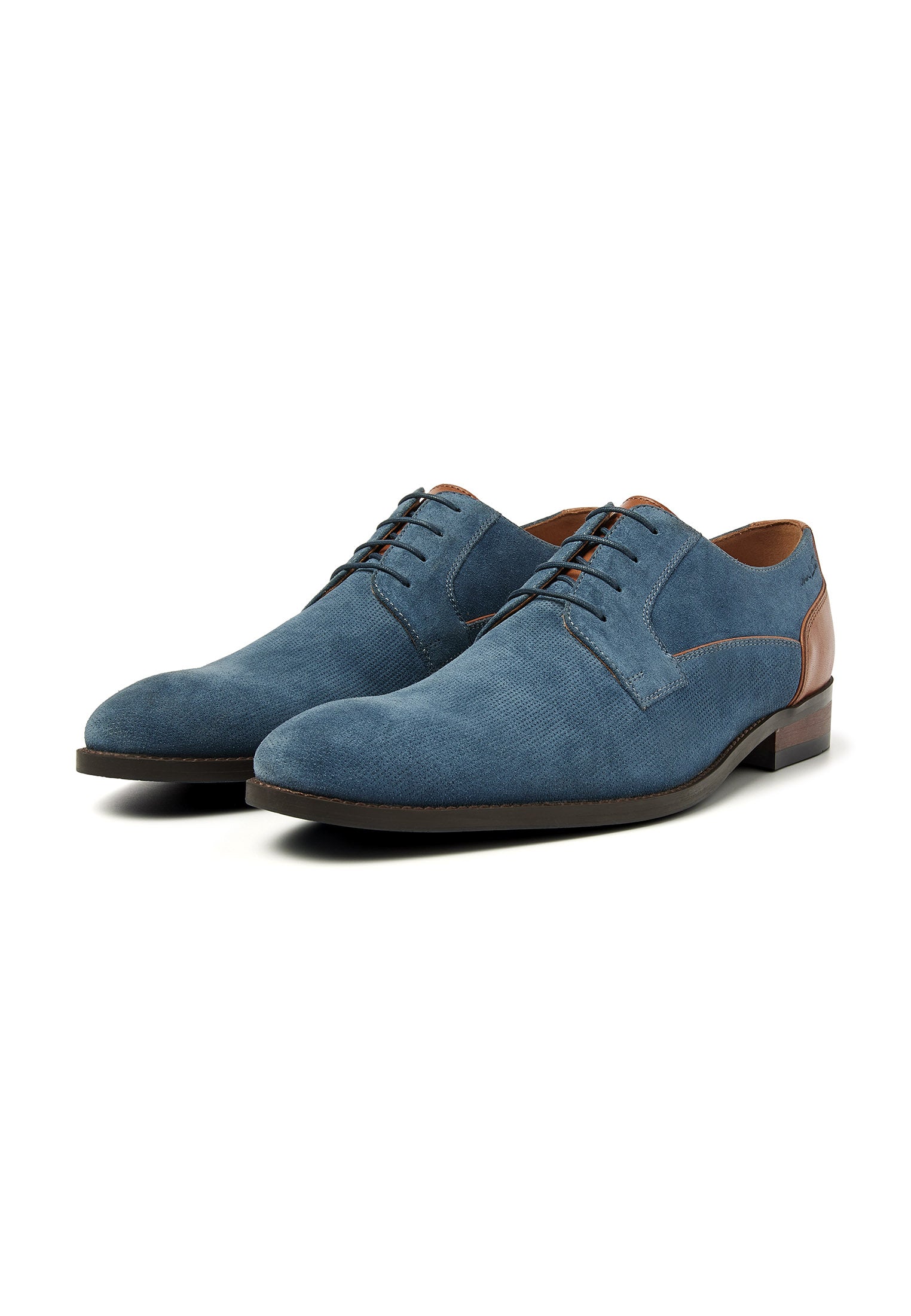 Blauw suède Vienna veterschoen