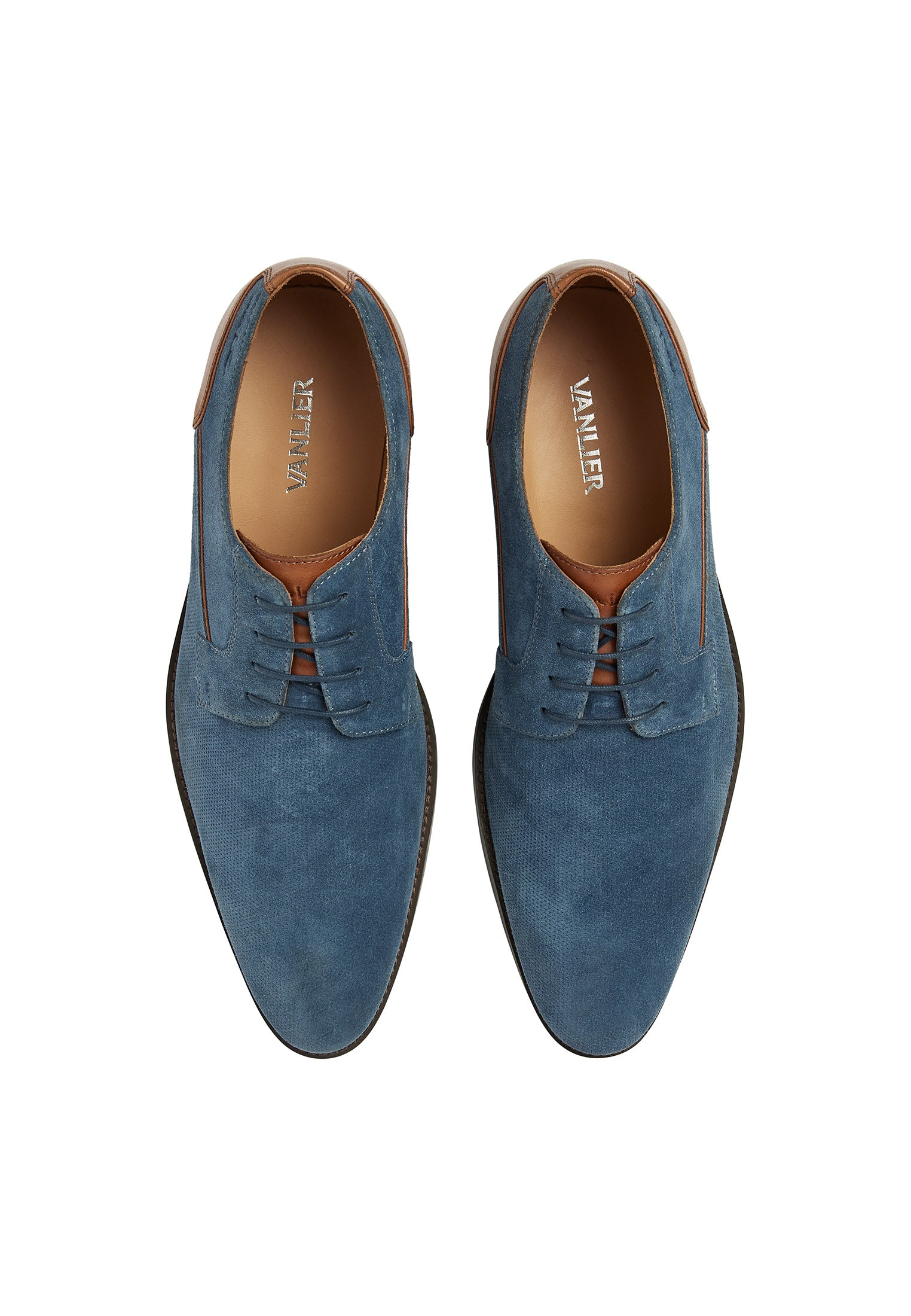 Blauw suède Vienna veterschoen