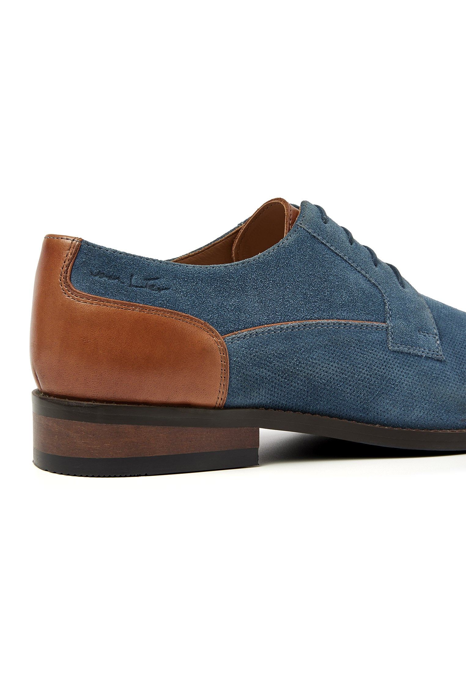 Blauw suède Vienna veterschoen