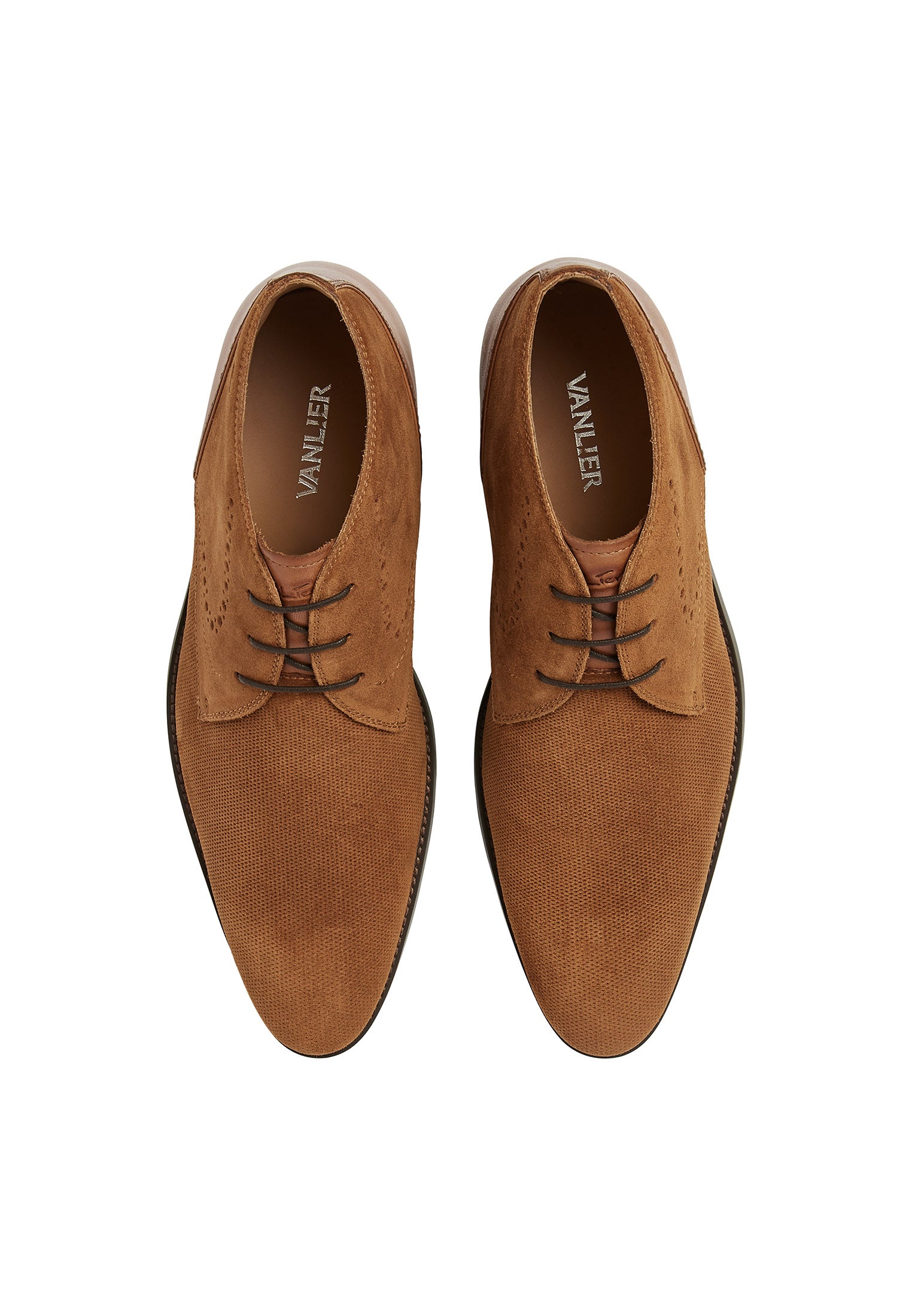 Cognac suède Vienna halfhoge veterschoen