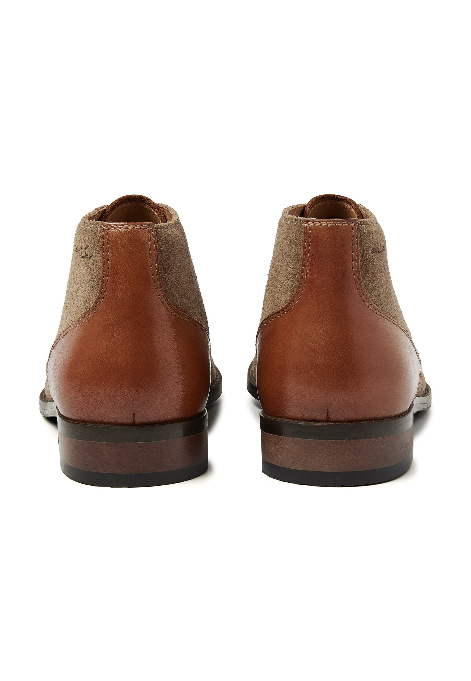 Taupe suede Vienna mid-top lace-up shoe