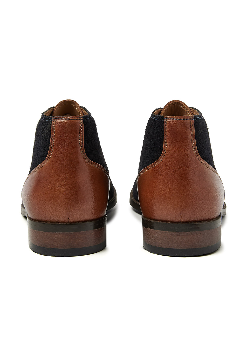 Navy suede Vienna mid-top lace-up shoe