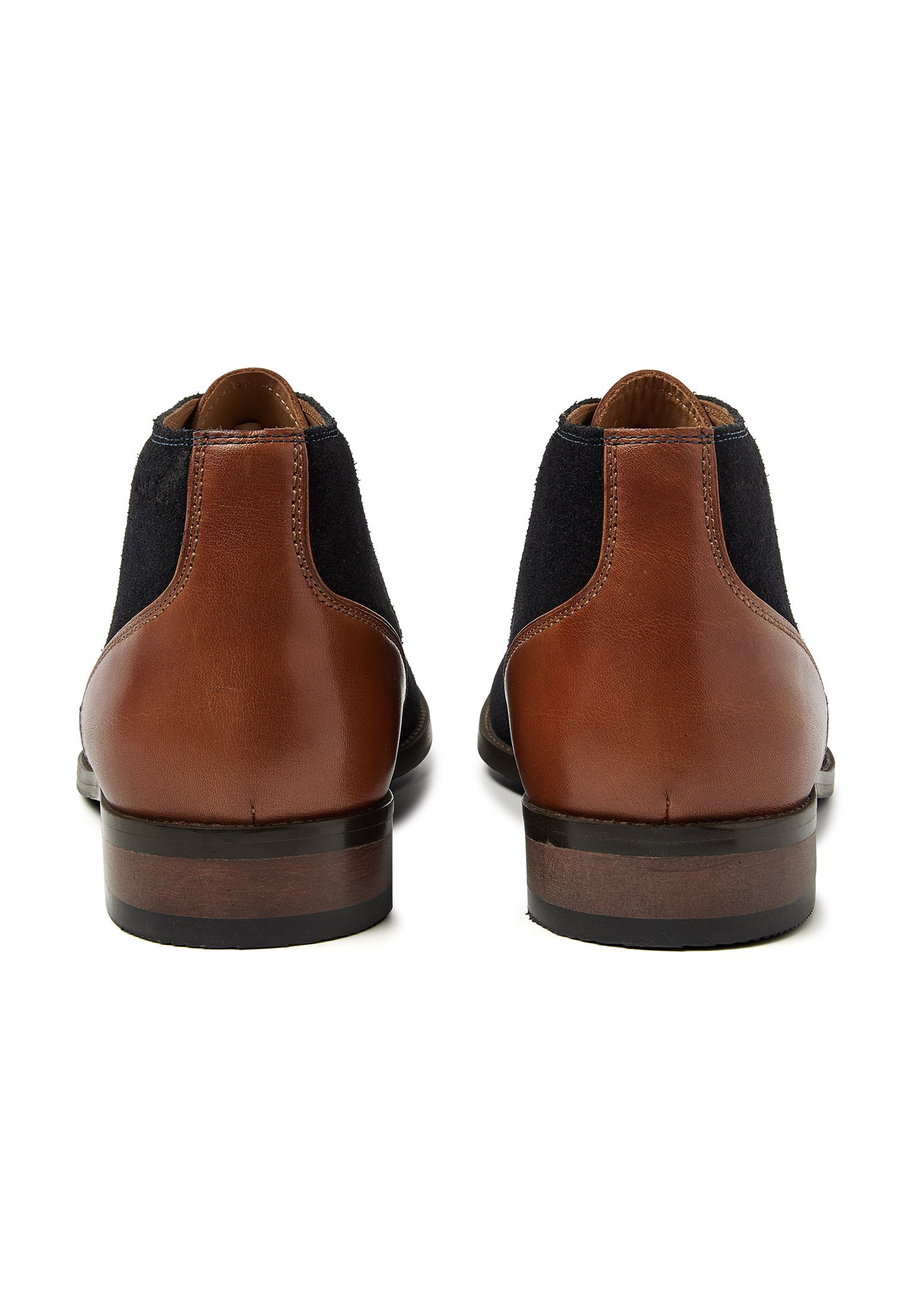 Navy suede Vienna mid-top lace-up shoe